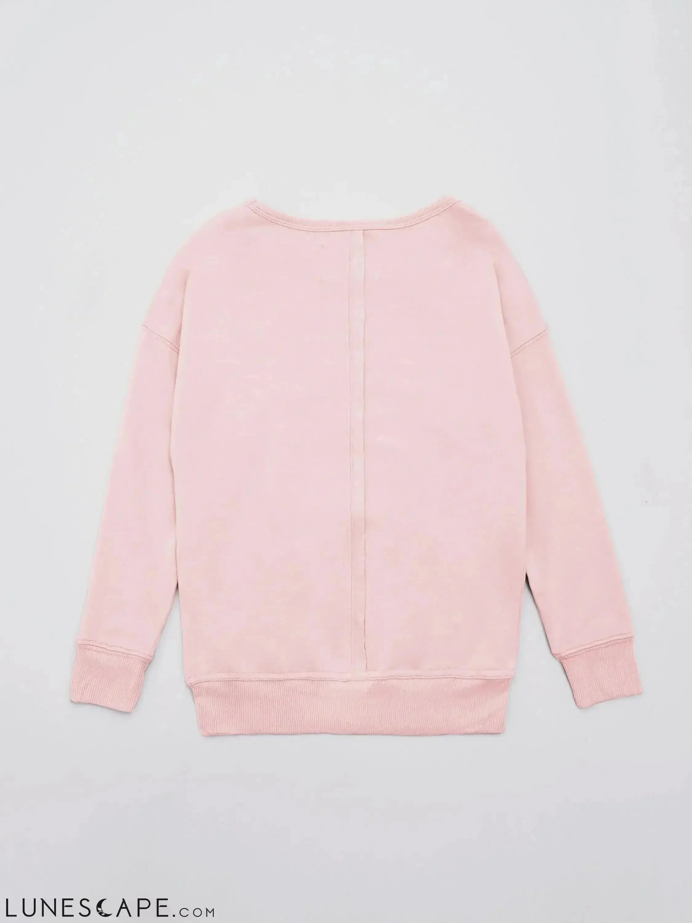 Recycled Bamboo Crewneck Warmie Sweatshirt - Pink LUNESCAPE