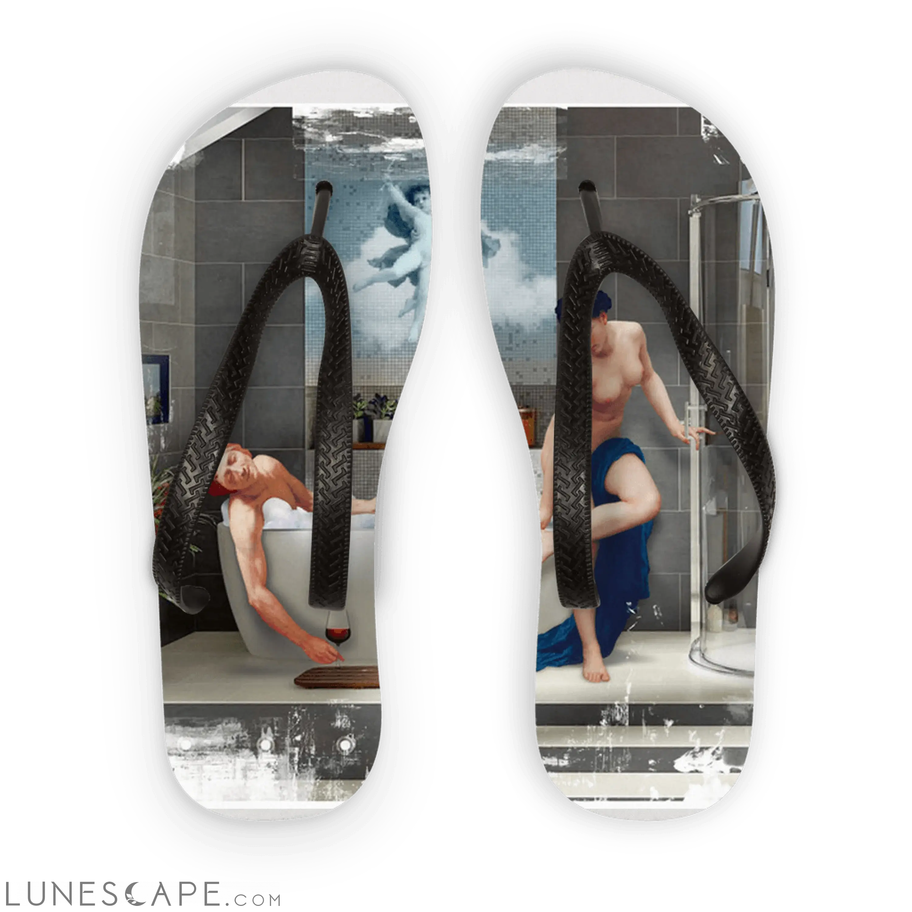 Roman Bath Adult Flip Flops LUNESCAPE