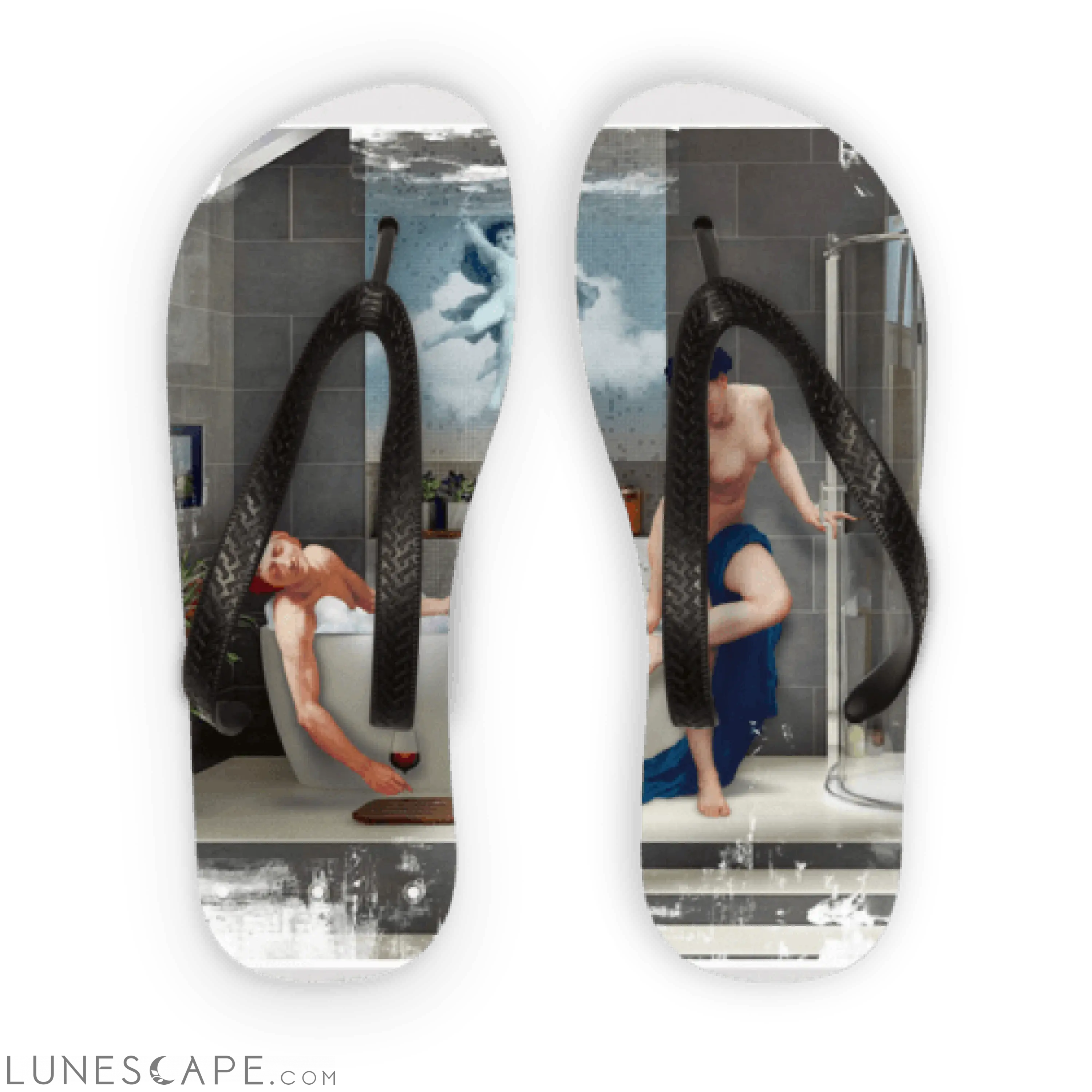 Roman Bath Adult Flip Flops LUNESCAPE