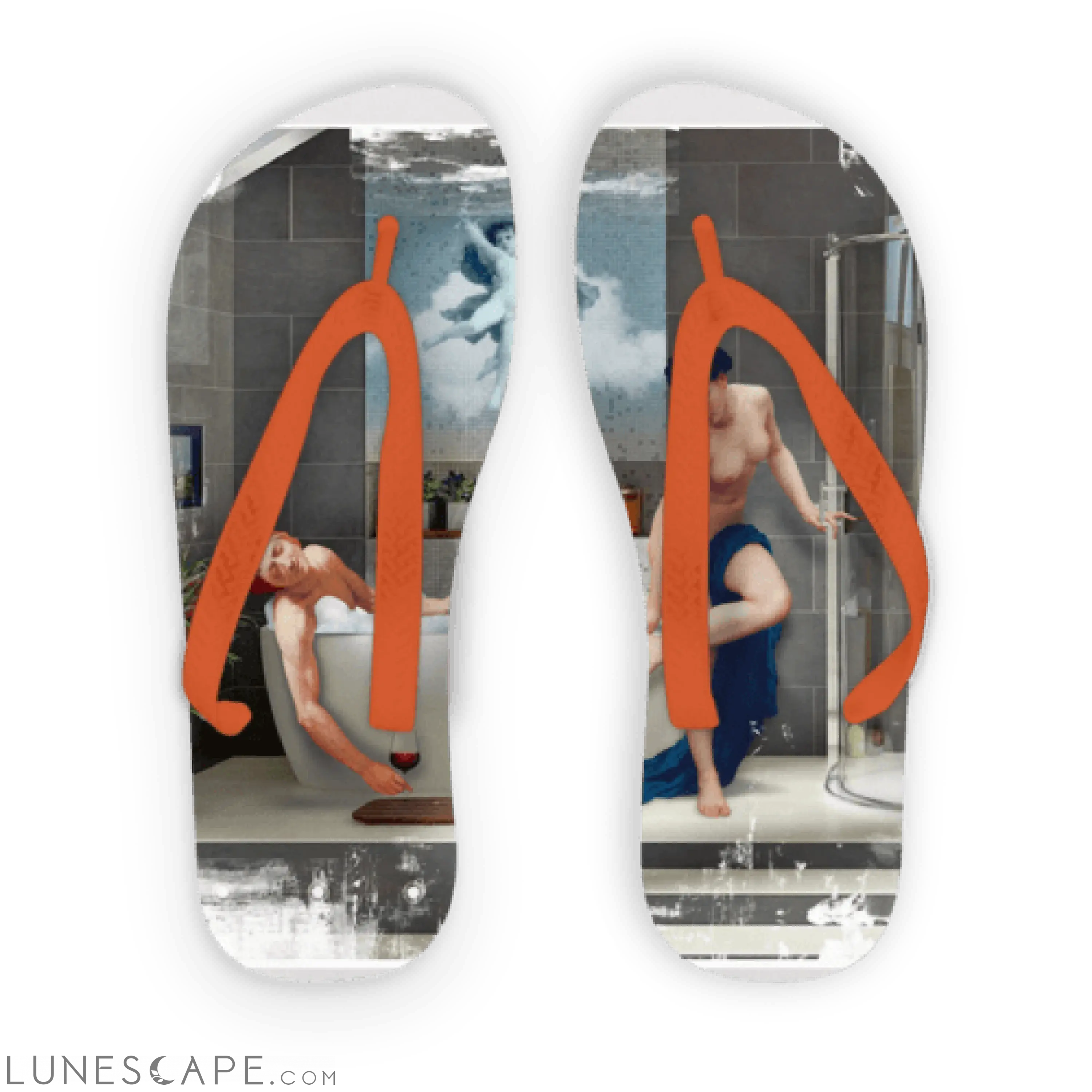 Roman Bath Adult Flip Flops LUNESCAPE