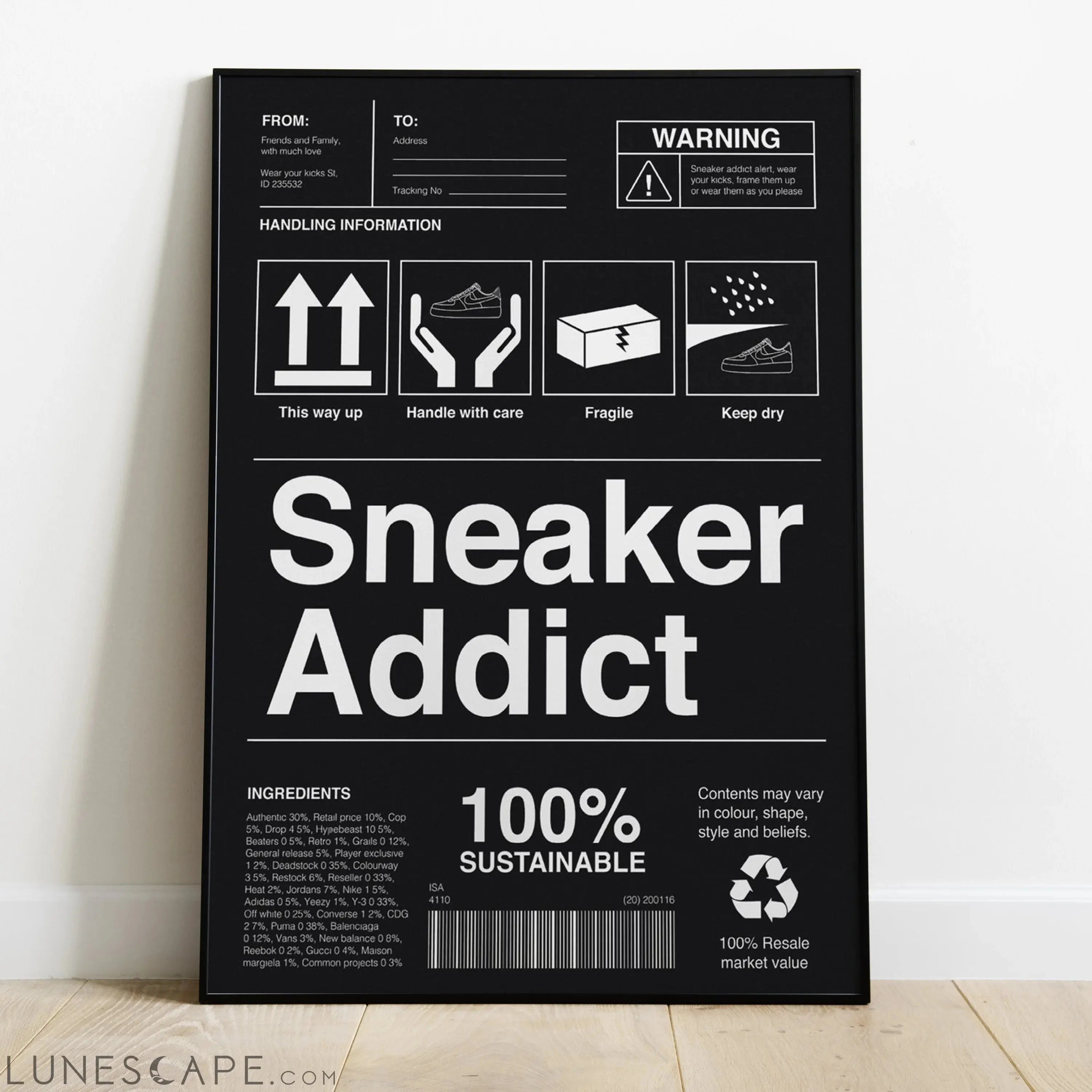 Sneaker Addict Wall Poster - Multiple Sizes LUNESCAPE