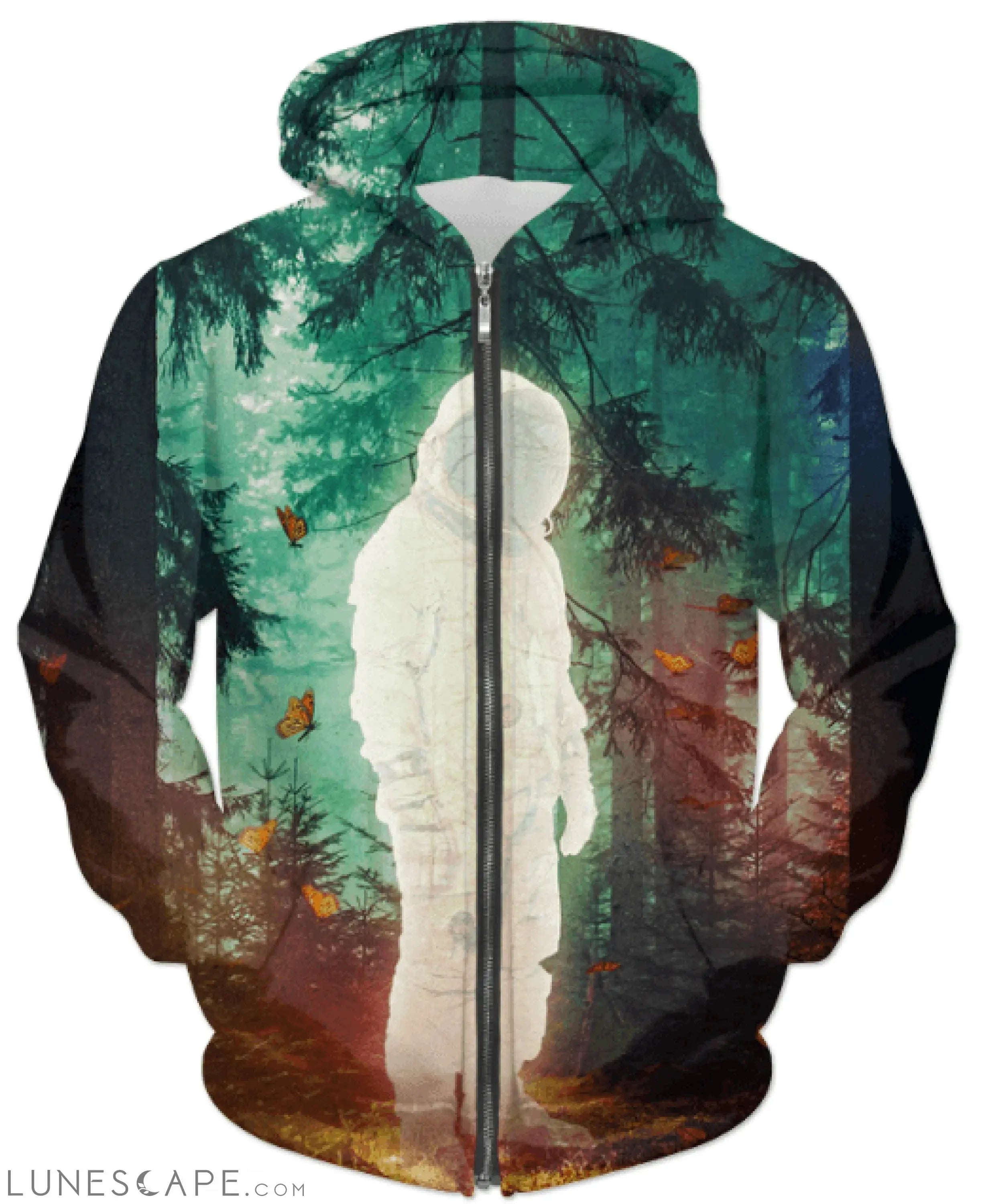 Space Butterfly Zipper Hoodie LUNESCAPE