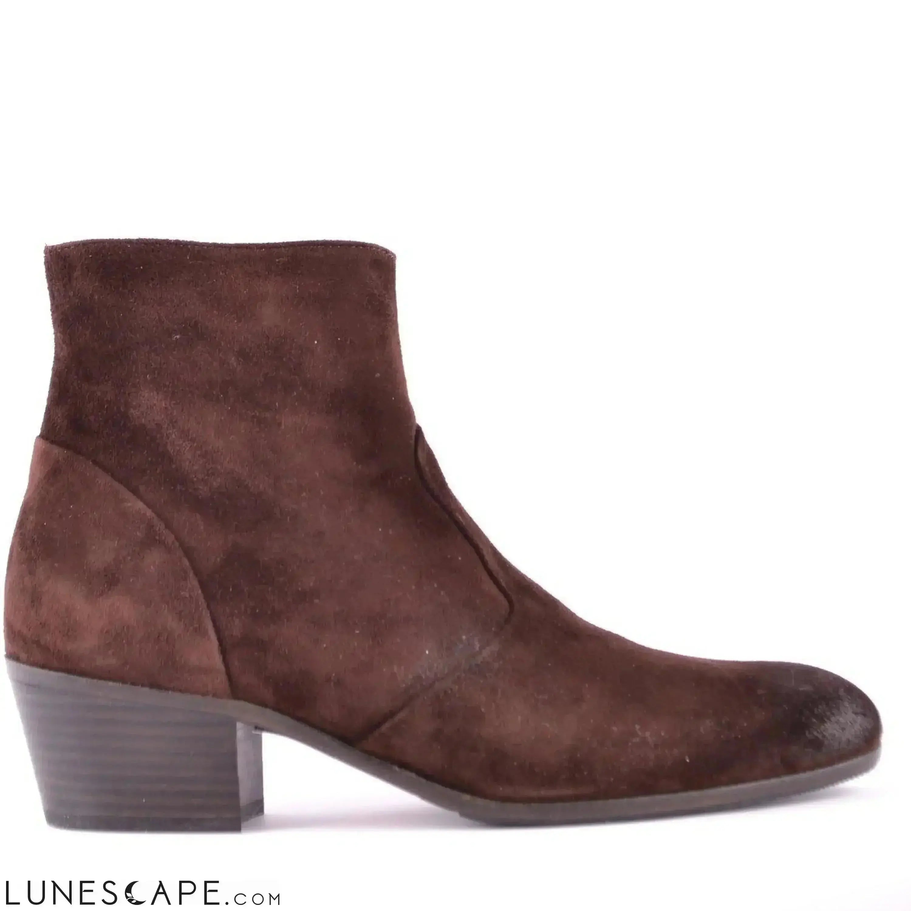 Suede Chelsea Boots with Block Heel - HENDERSON BARACCO LUNESCAPE