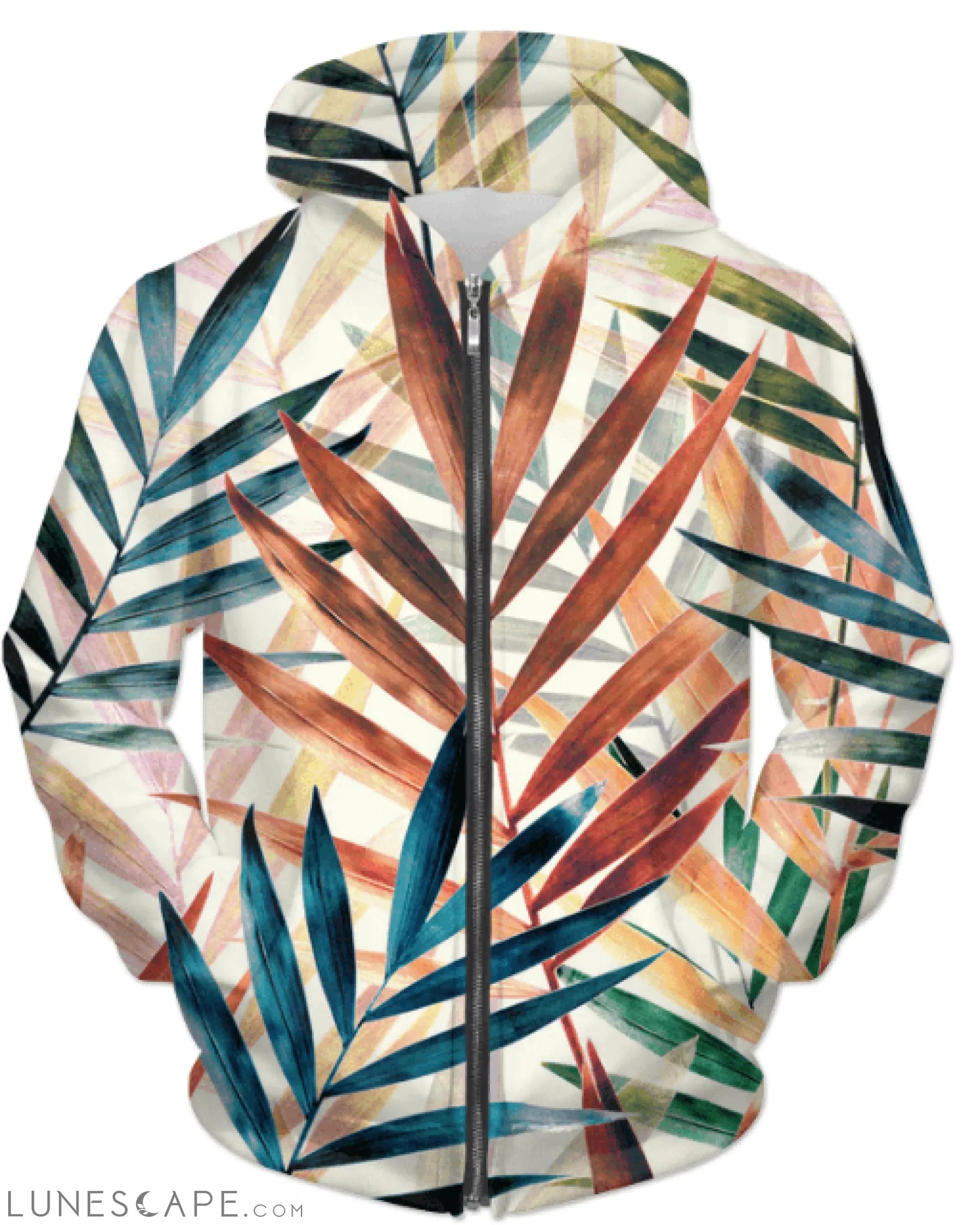 Tropical Zipper Hoodie LUNESCAPE