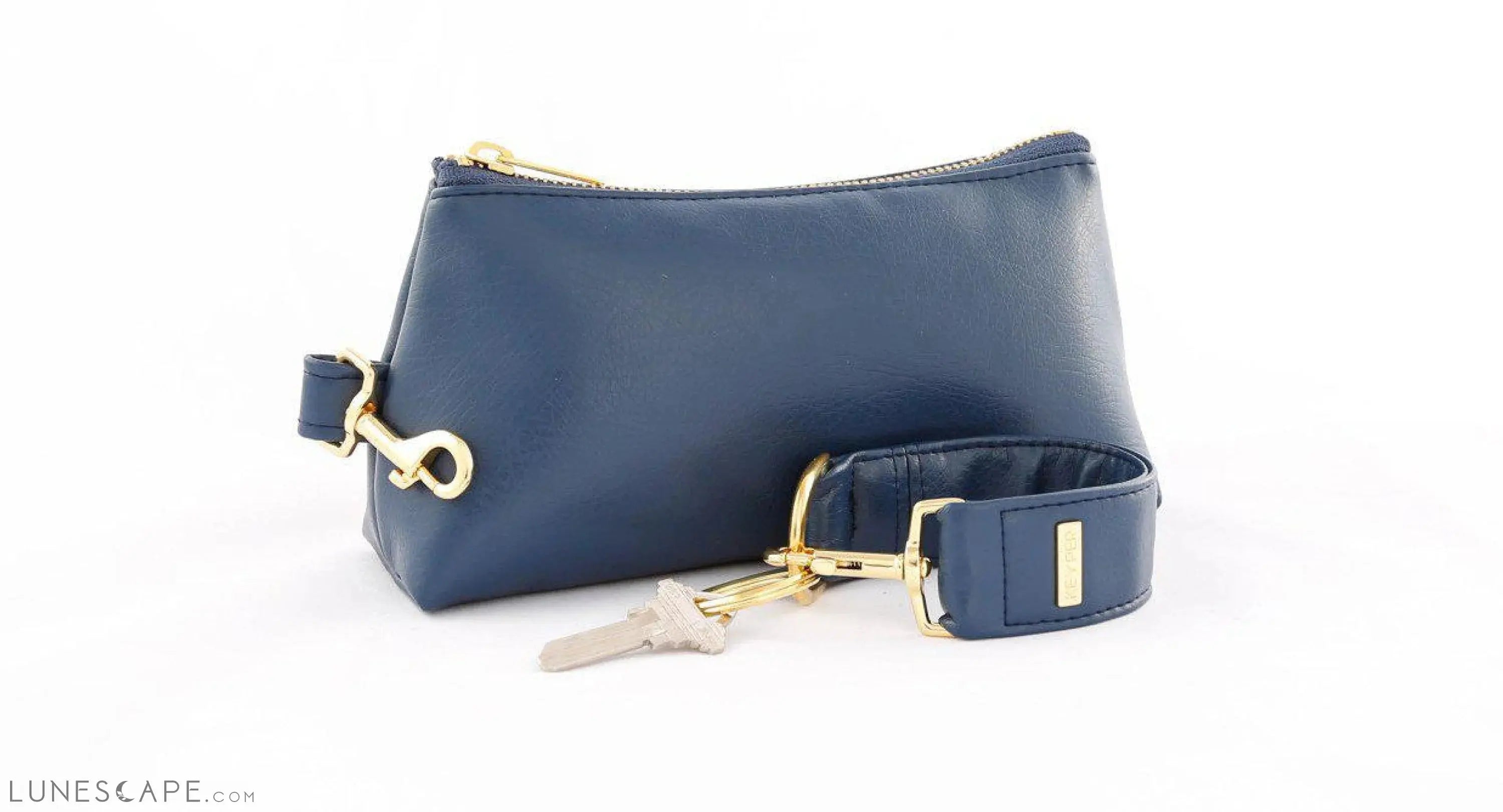 True Navy Vegan Leather 2-Piece WRISTLET SET LUNESCAPE