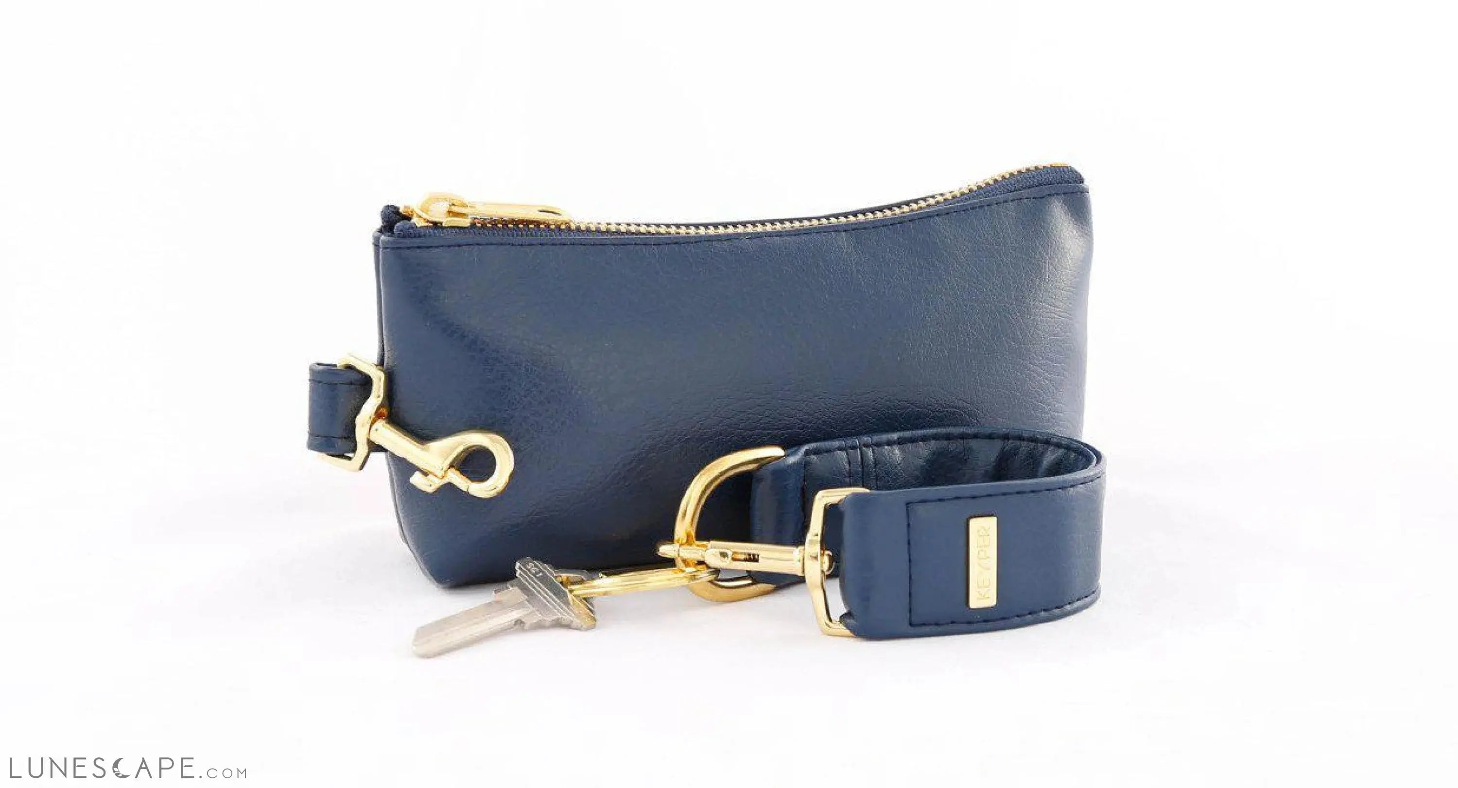 True Navy Vegan Leather 2-Piece WRISTLET SET LUNESCAPE