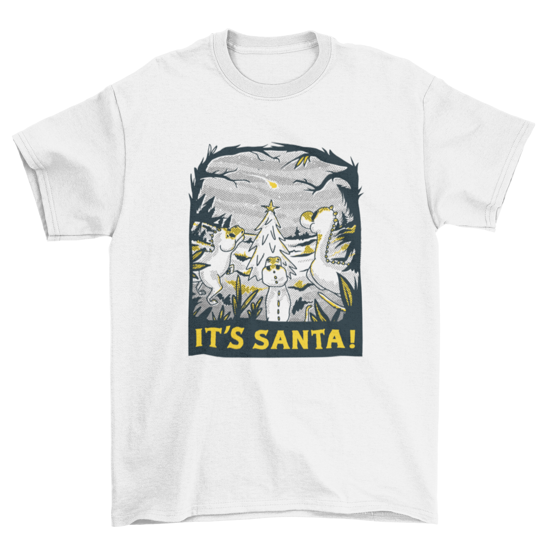 Christmas dinosaurs t-shirt design LUNESCAPE