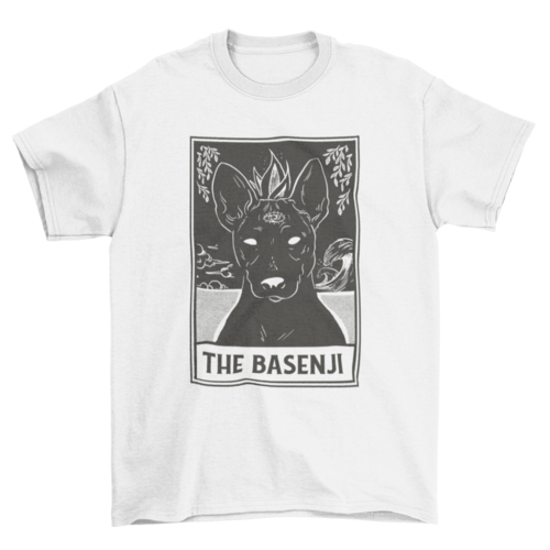 Basenji dog tarot card t-shirt LUNESCAPE