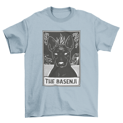 Basenji dog tarot card t-shirt LUNESCAPE