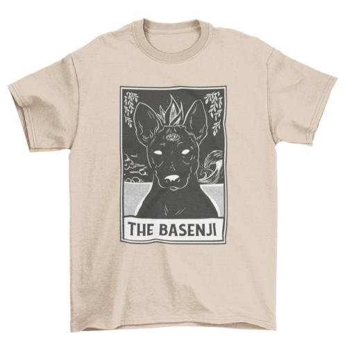 Basenji dog tarot card t-shirt LUNESCAPE