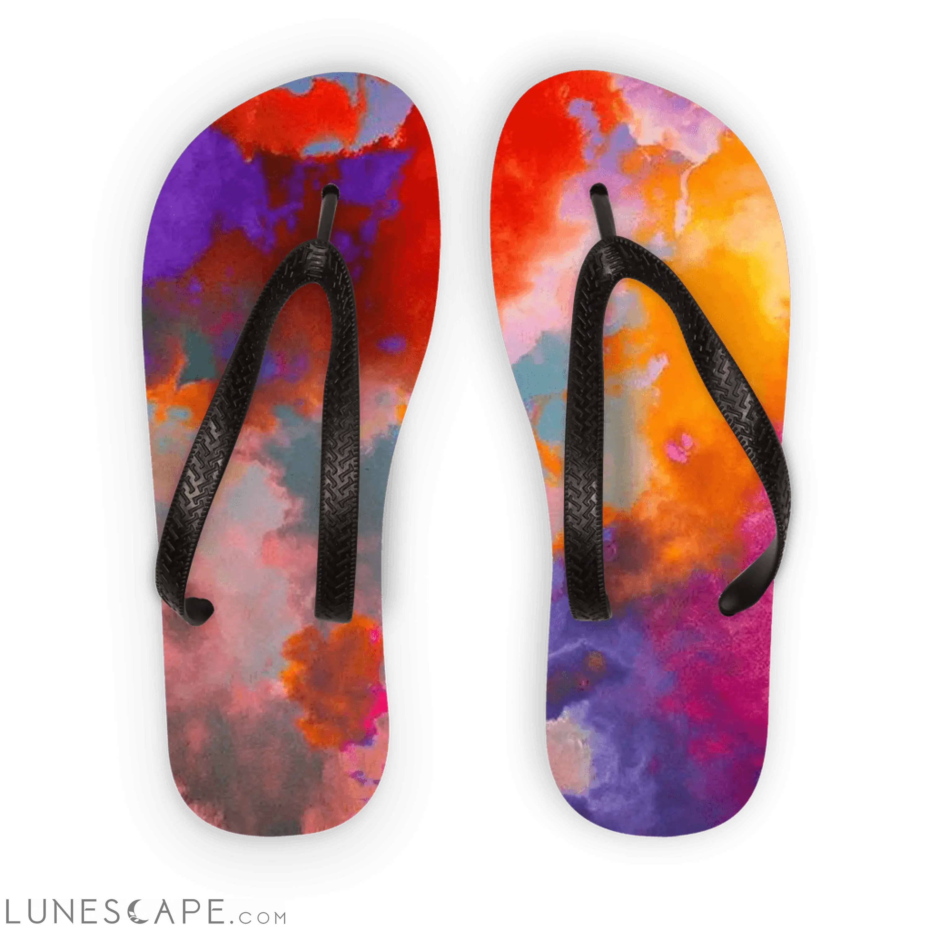 Watercolor Adult Flip Flops LUNESCAPE