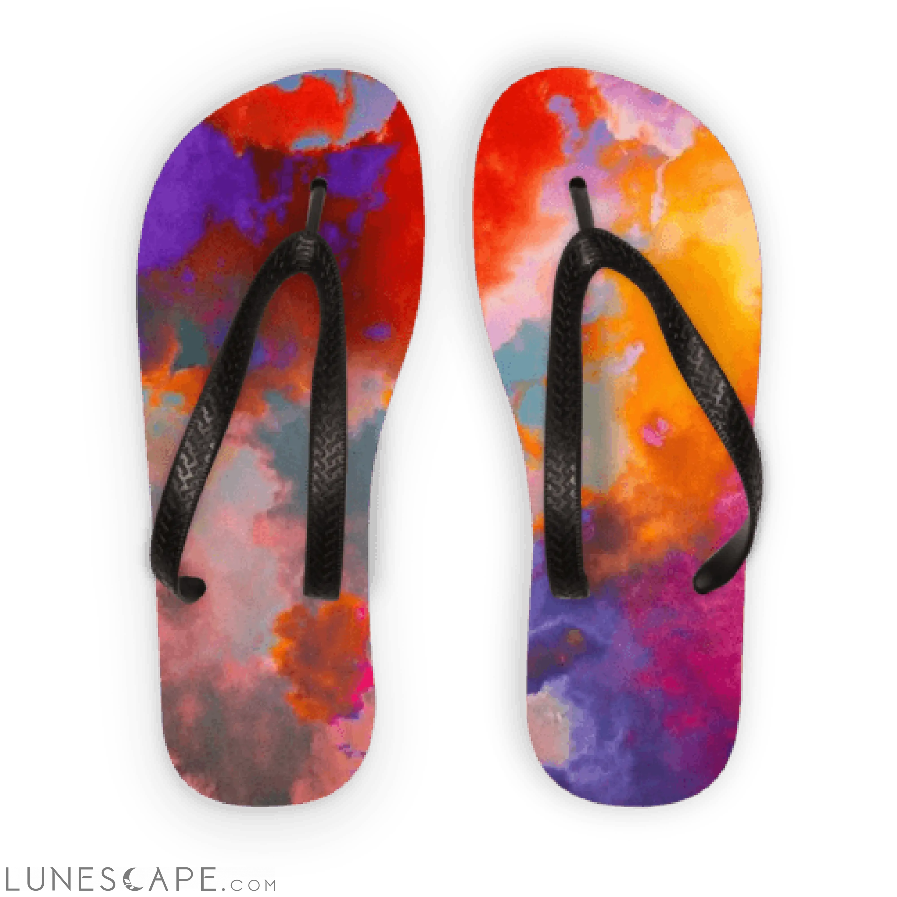 Watercolor Adult Flip Flops LUNESCAPE