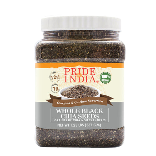 Whole Black Chia Seeds - Omega-3 & Calcium Superfood Jar LUNESCAPE