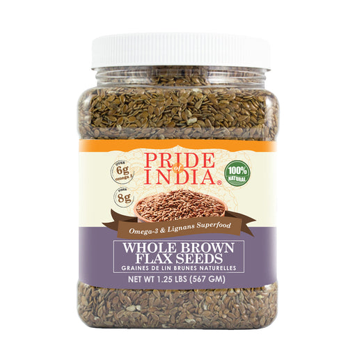 Whole Brown Flax Seeds - Omega-3 & Lignan Superfood Jar LUNESCAPE