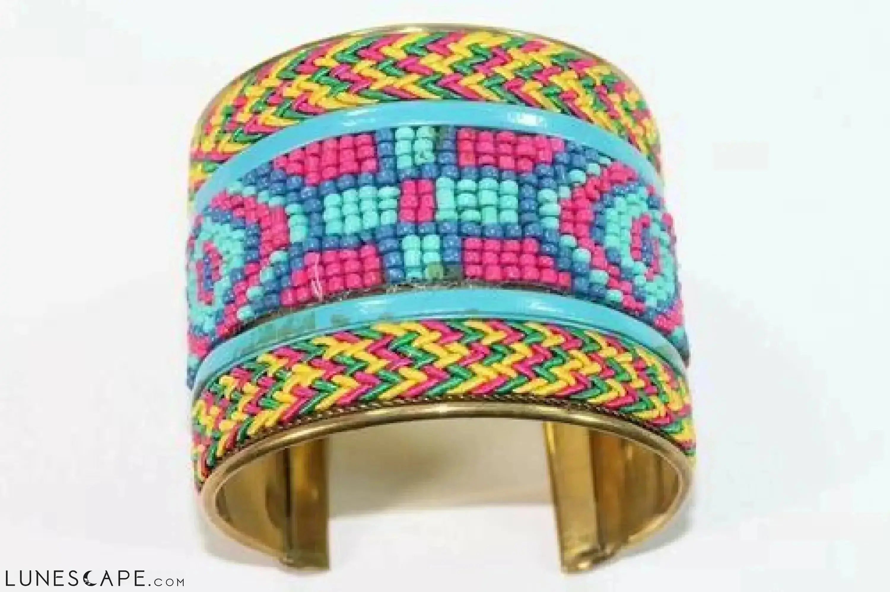 Wide Beaded Cuff - Yellow / Orange / Red LUNESCAPE