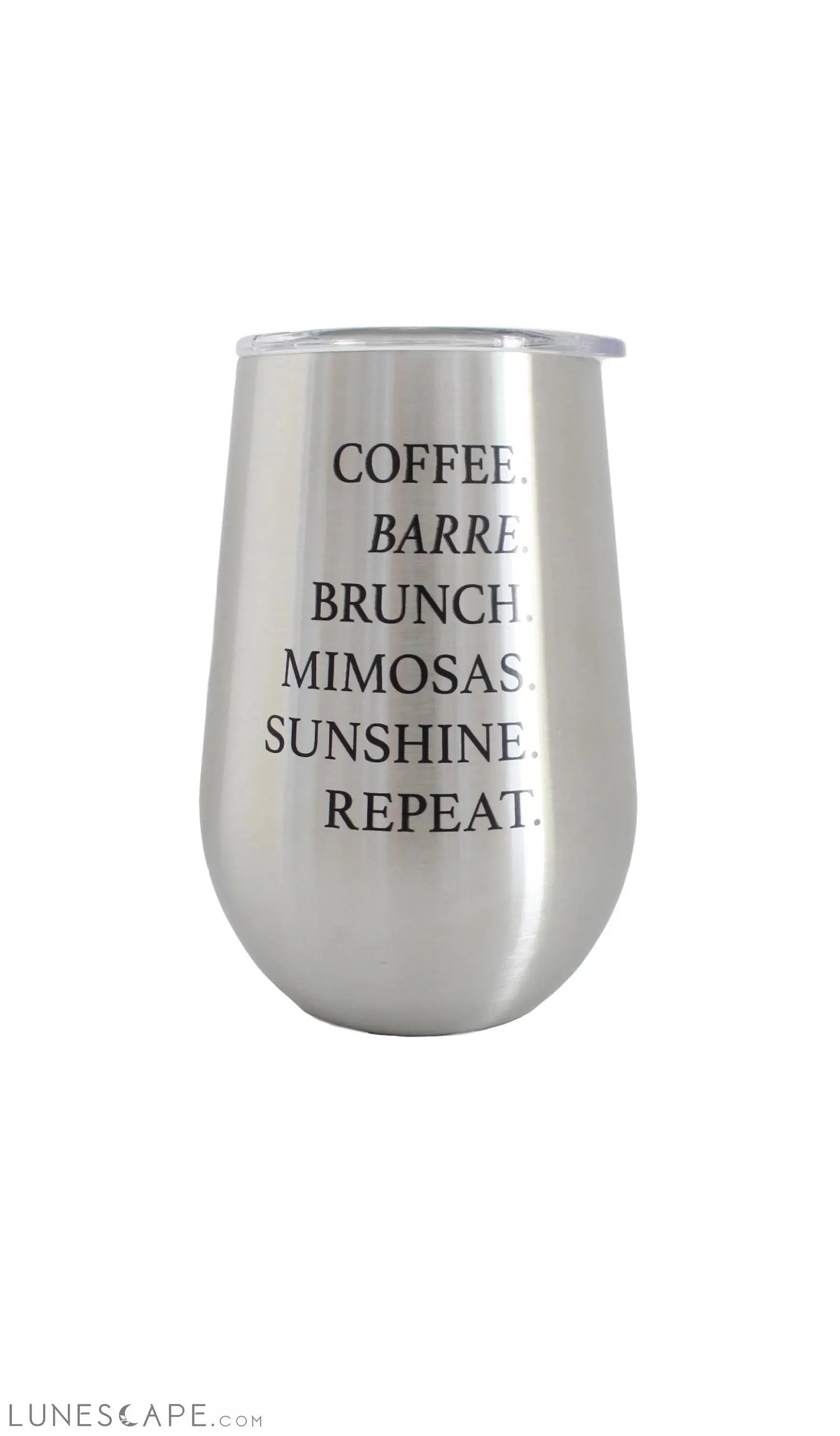 Wine Tumbler | Brushed Silver Travel Mug LUNESCAPE