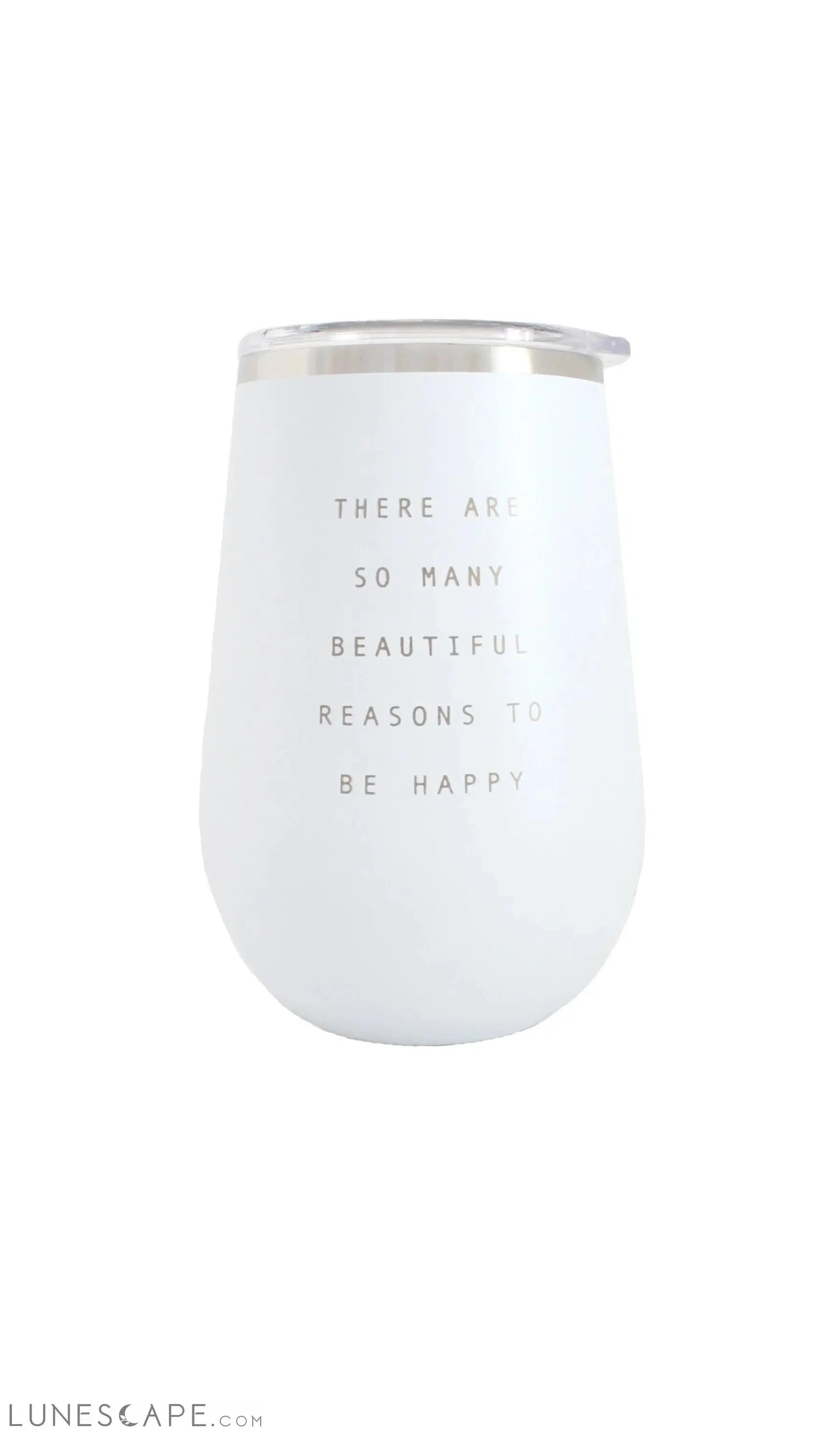 Wine Tumbler | White -  Travel Mug LUNESCAPE