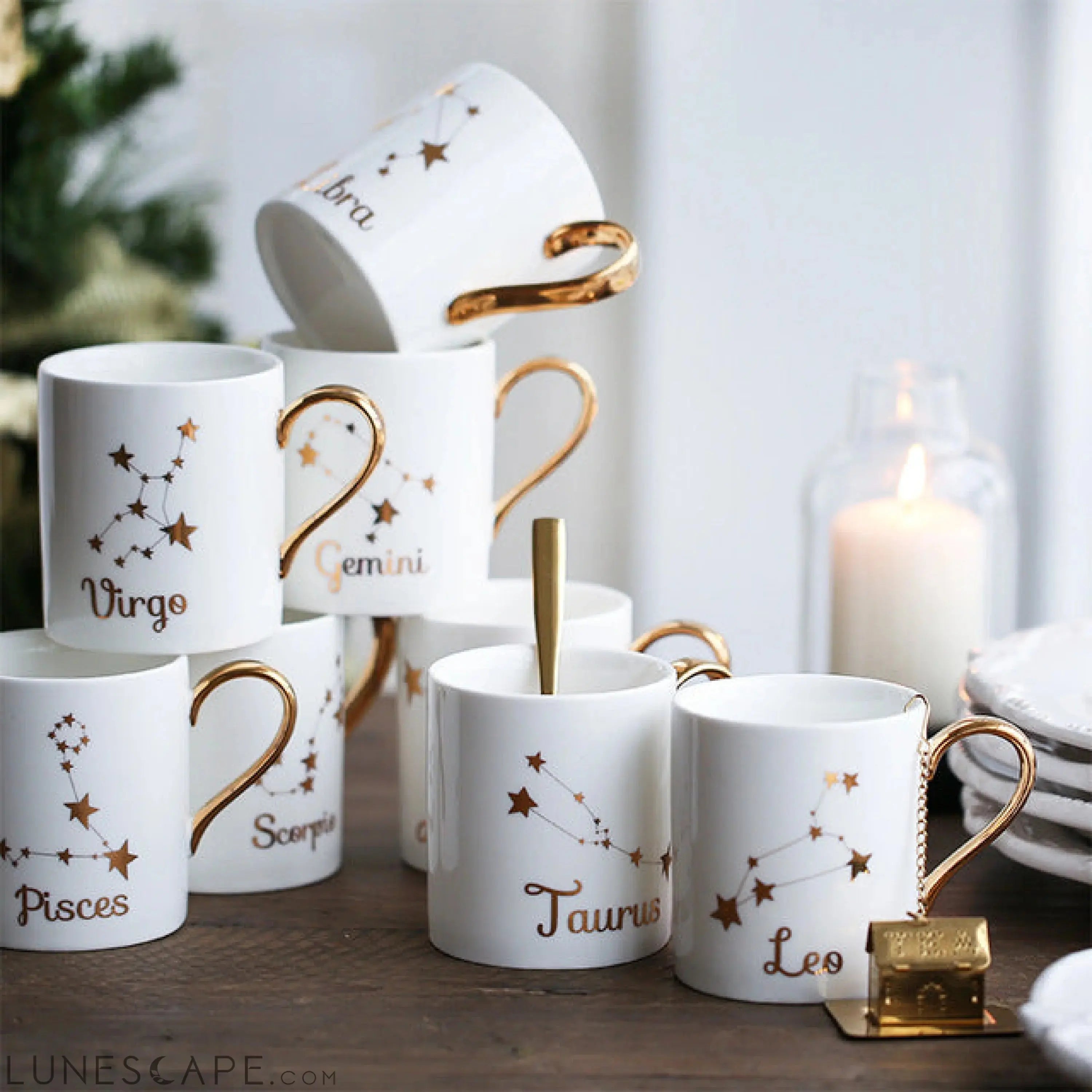 Zodiac Coffee Mug w/Spoon LUNESCAPE