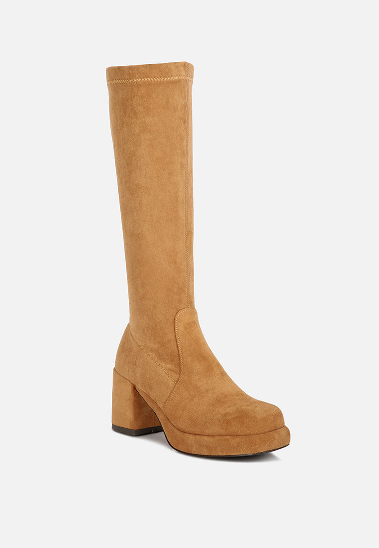 Morpin Stretch Suede Calf Boots LUNESCAPE