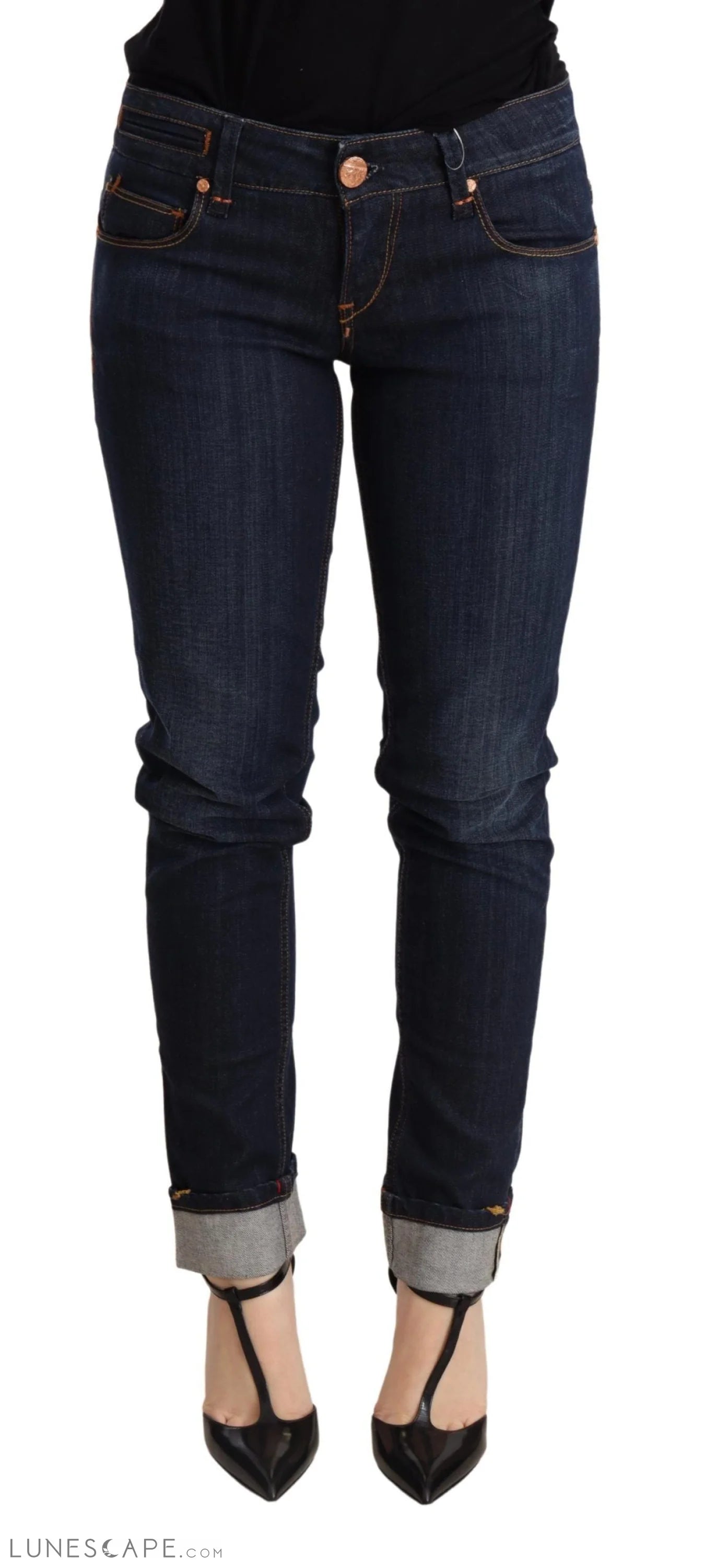 Acht Chic Dark Blue Skinny Jeans LUNESCAPE