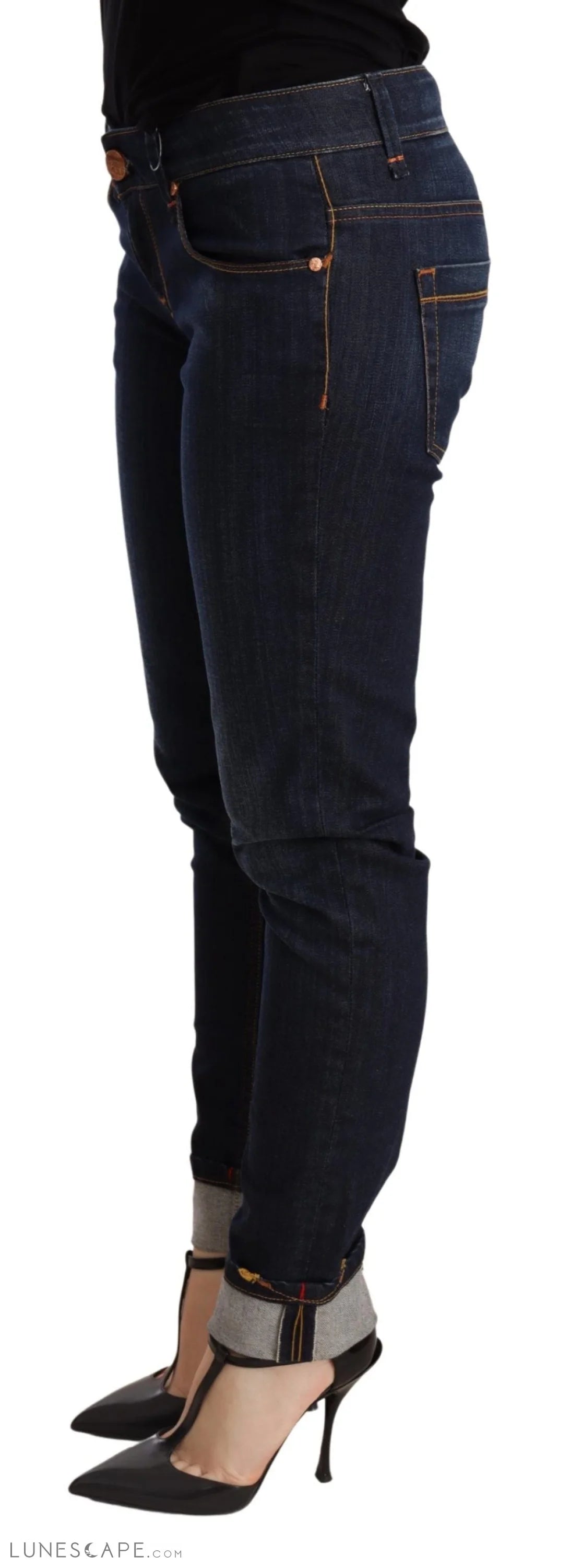 Acht Chic Dark Blue Skinny Jeans LUNESCAPE