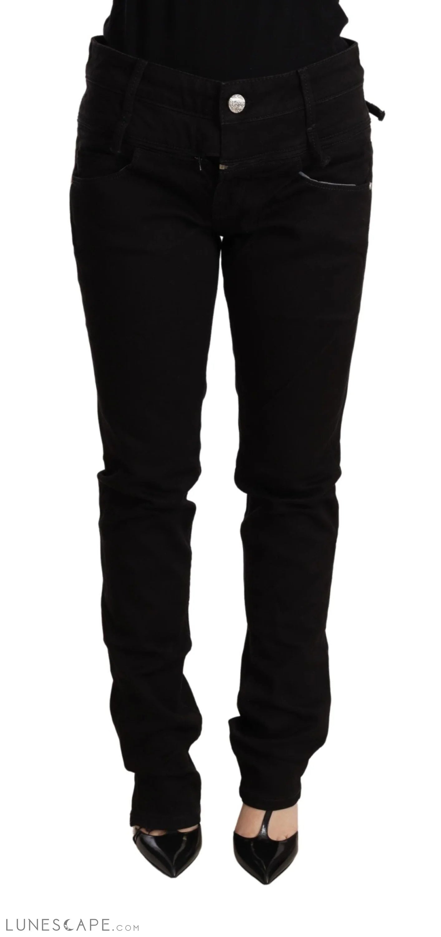 Acht Chic Low Waist Skinny Black Denim LUNESCAPE