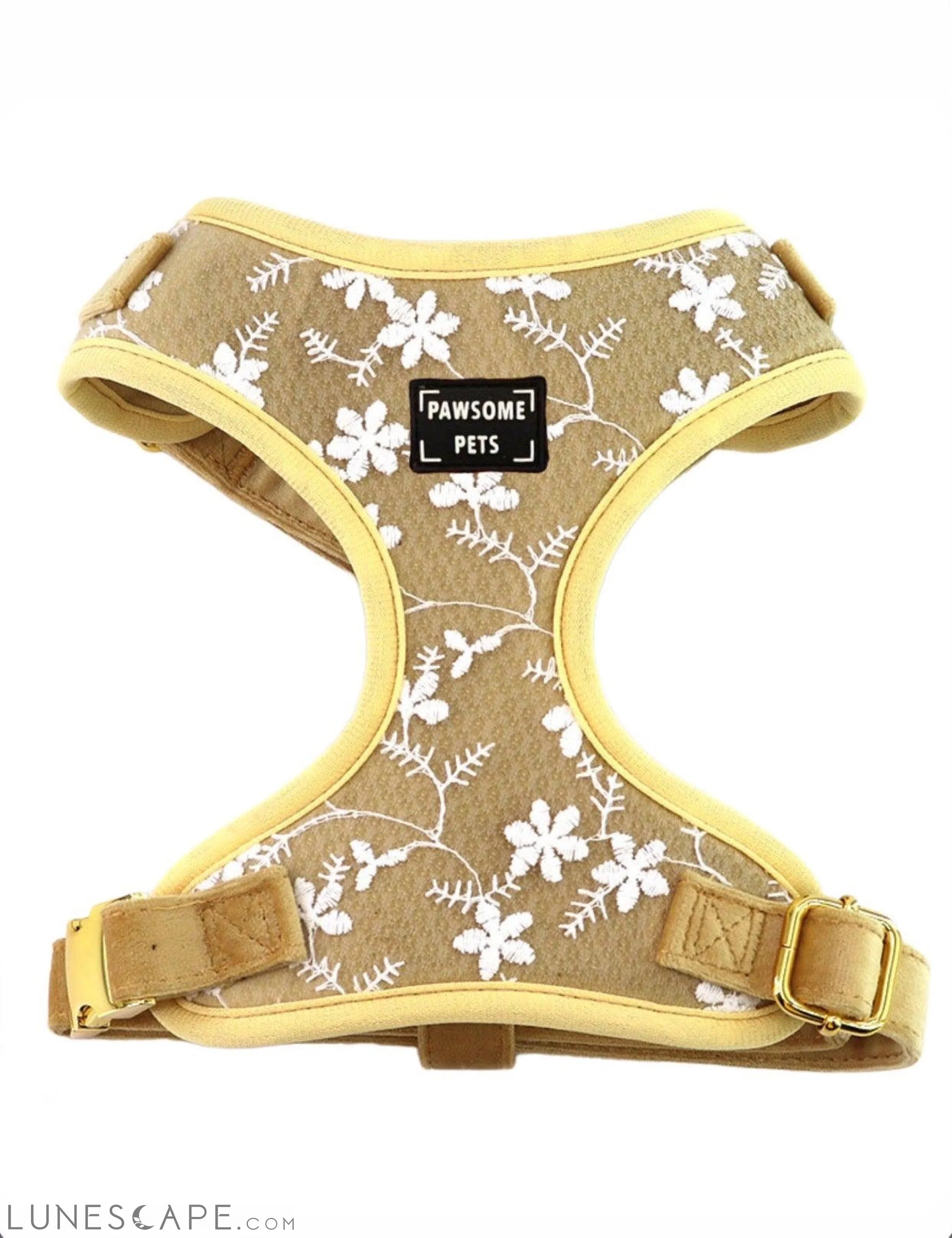 Adjustable Dog Harness - Golden Floral LUNESCAPE