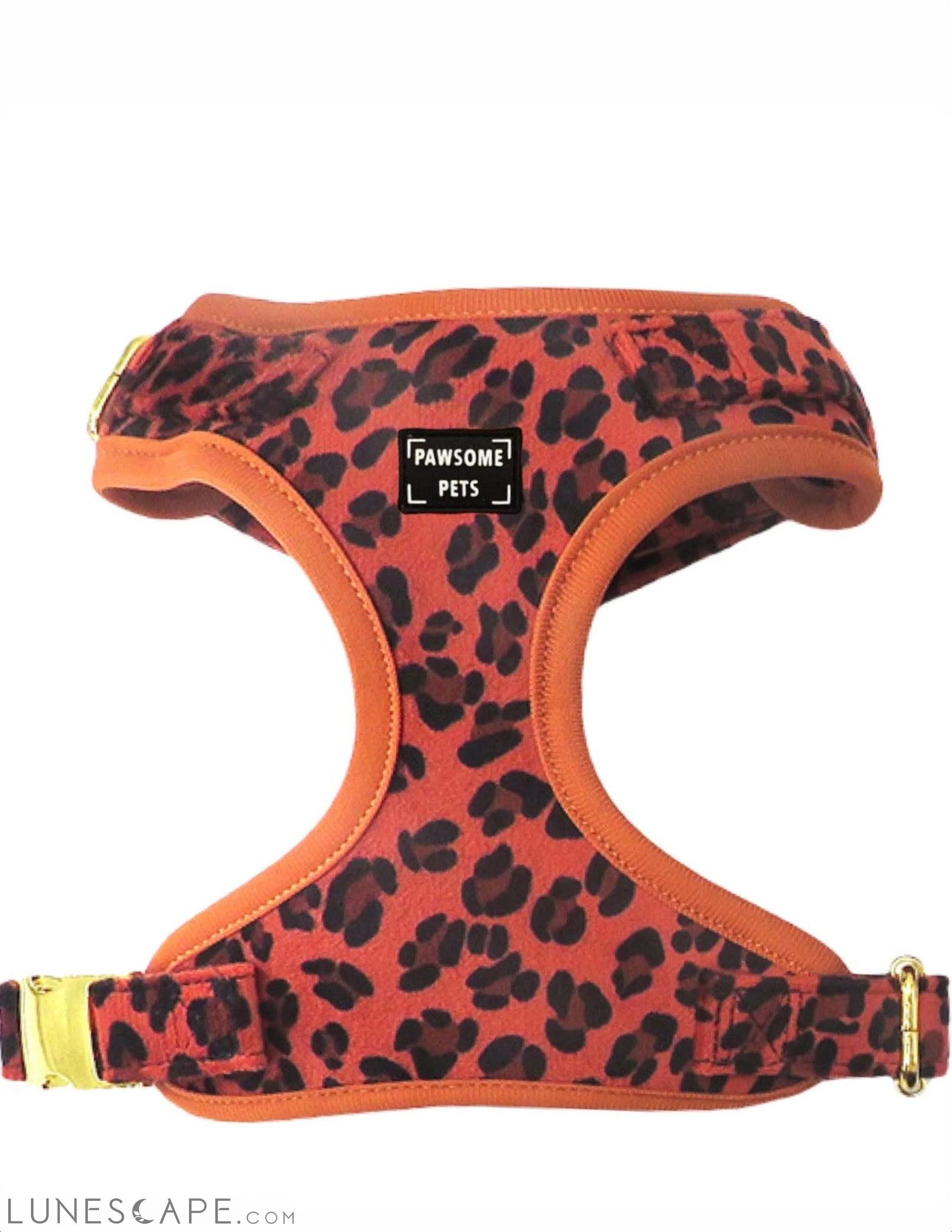 Adjustable Dog Harness - Orange Leopard LUNESCAPE
