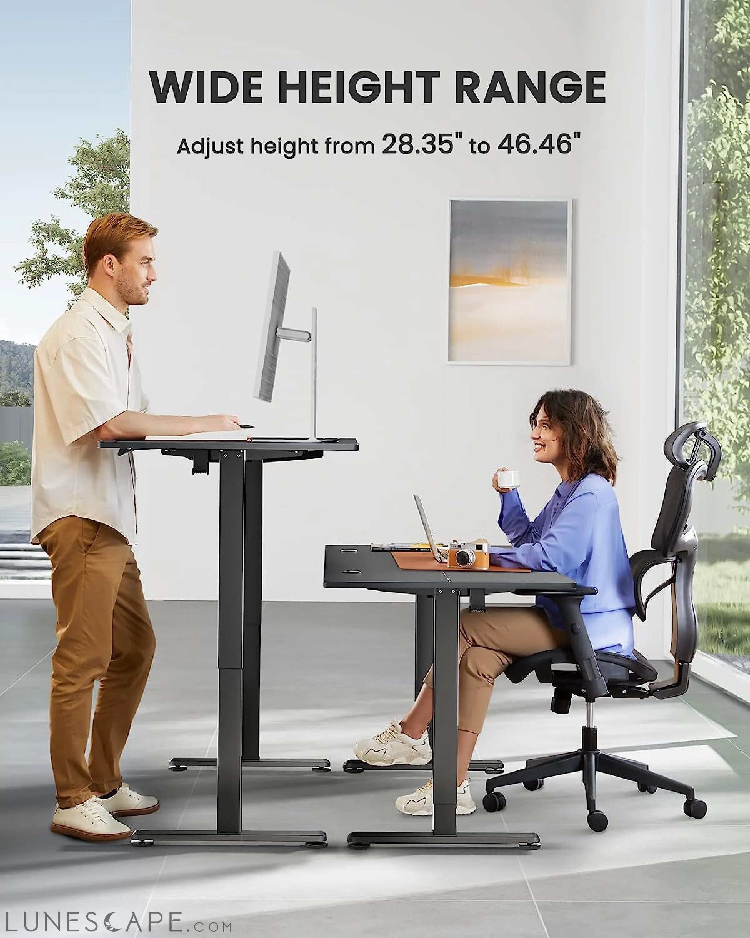 Adjustable Electric Standing Desk for Home Office LUNESCAPE