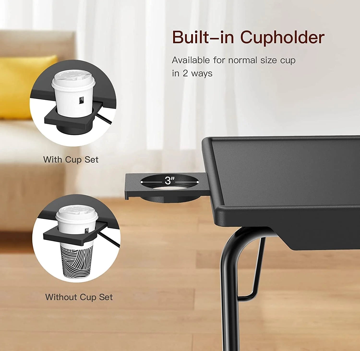 Adjustable TV Tray Table - TV Dinner Tray on Bed & Sofa, Comfortable LUNESCAPE