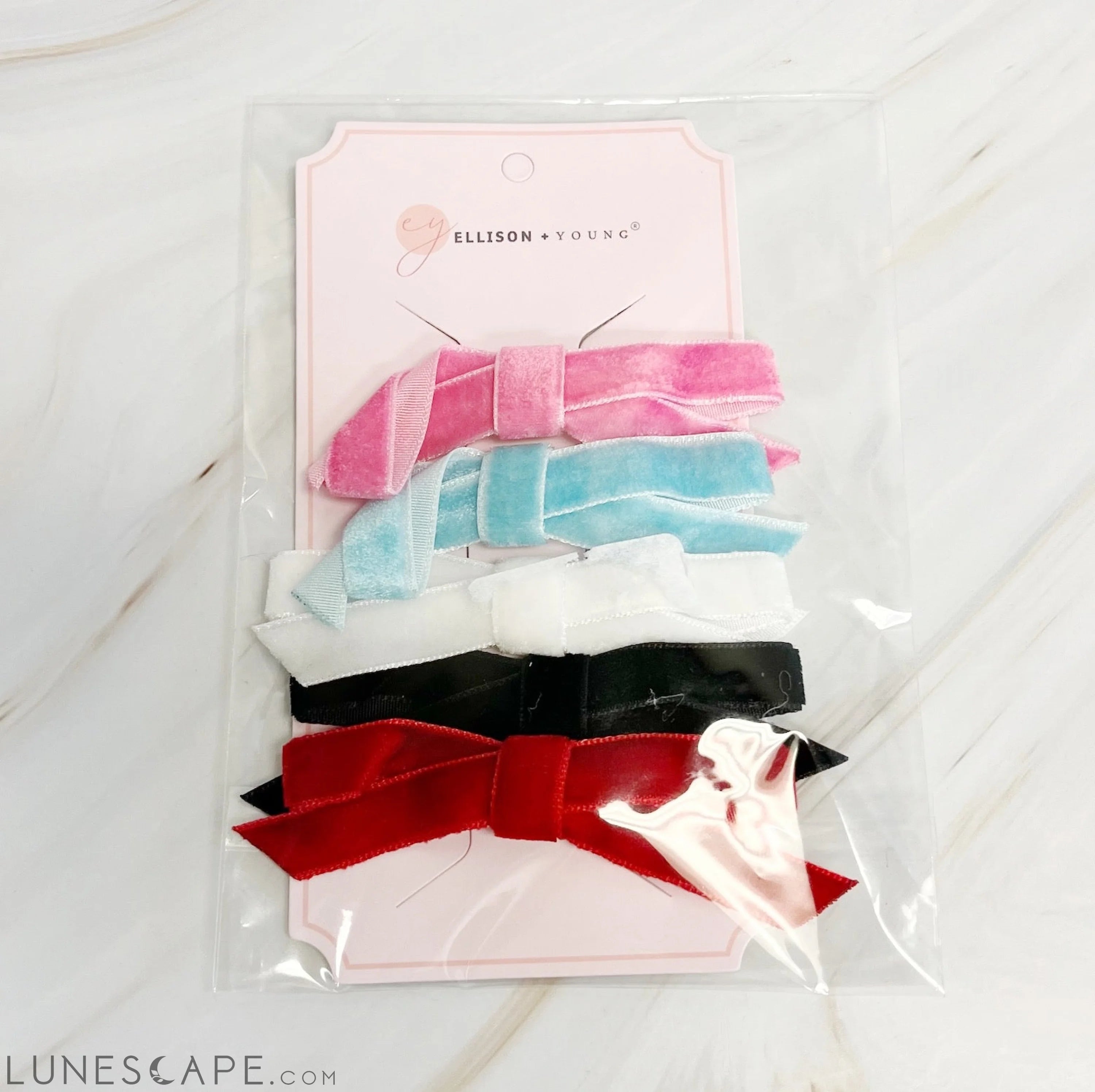 Adorable Velvet Bow Hair Clip Set of 5 LUNESCAPE