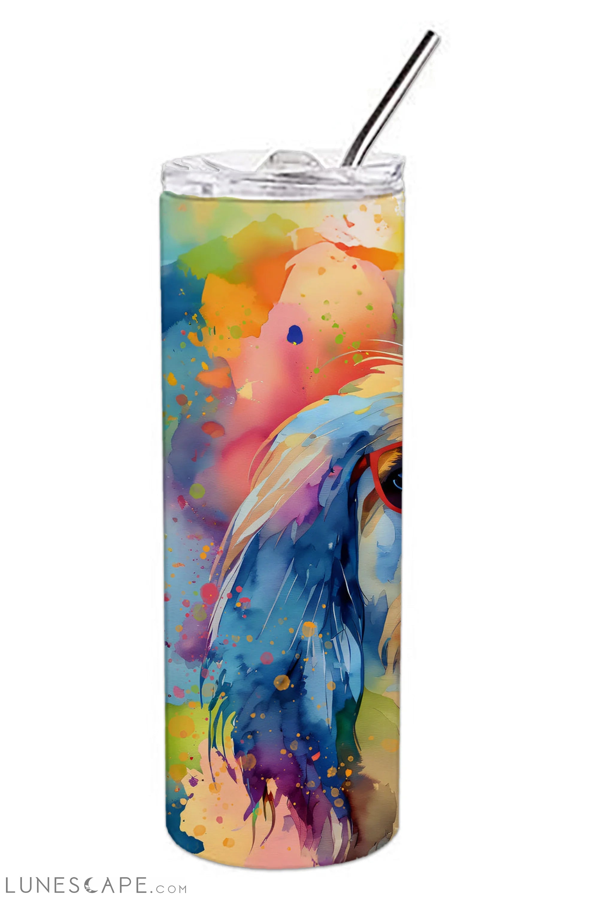 Afghan Hound Hippie Dawg Stainless Steel Tumbler Travel Mug LUNESCAPE