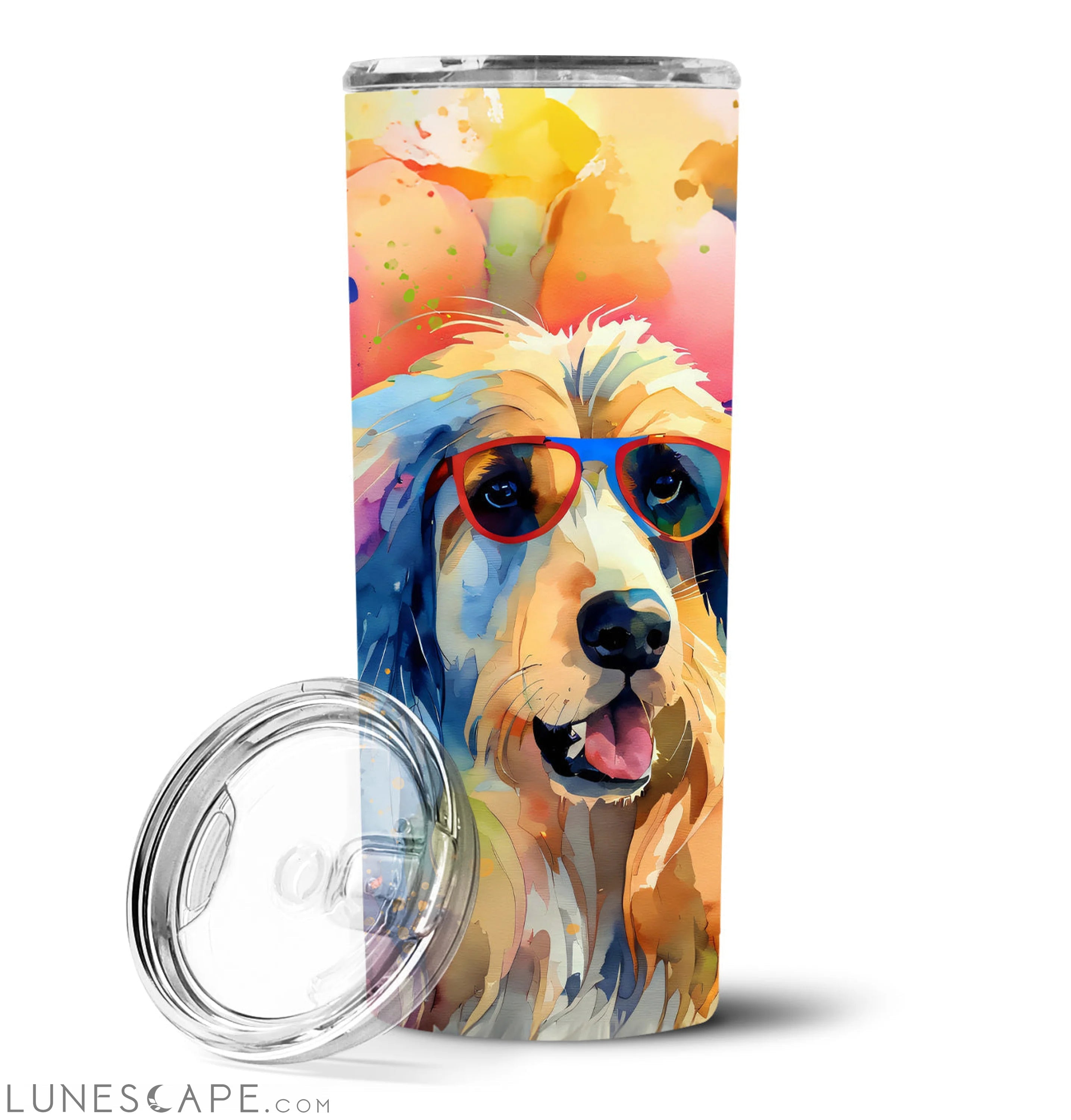 Afghan Hound Hippie Dawg Stainless Steel Tumbler Travel Mug LUNESCAPE