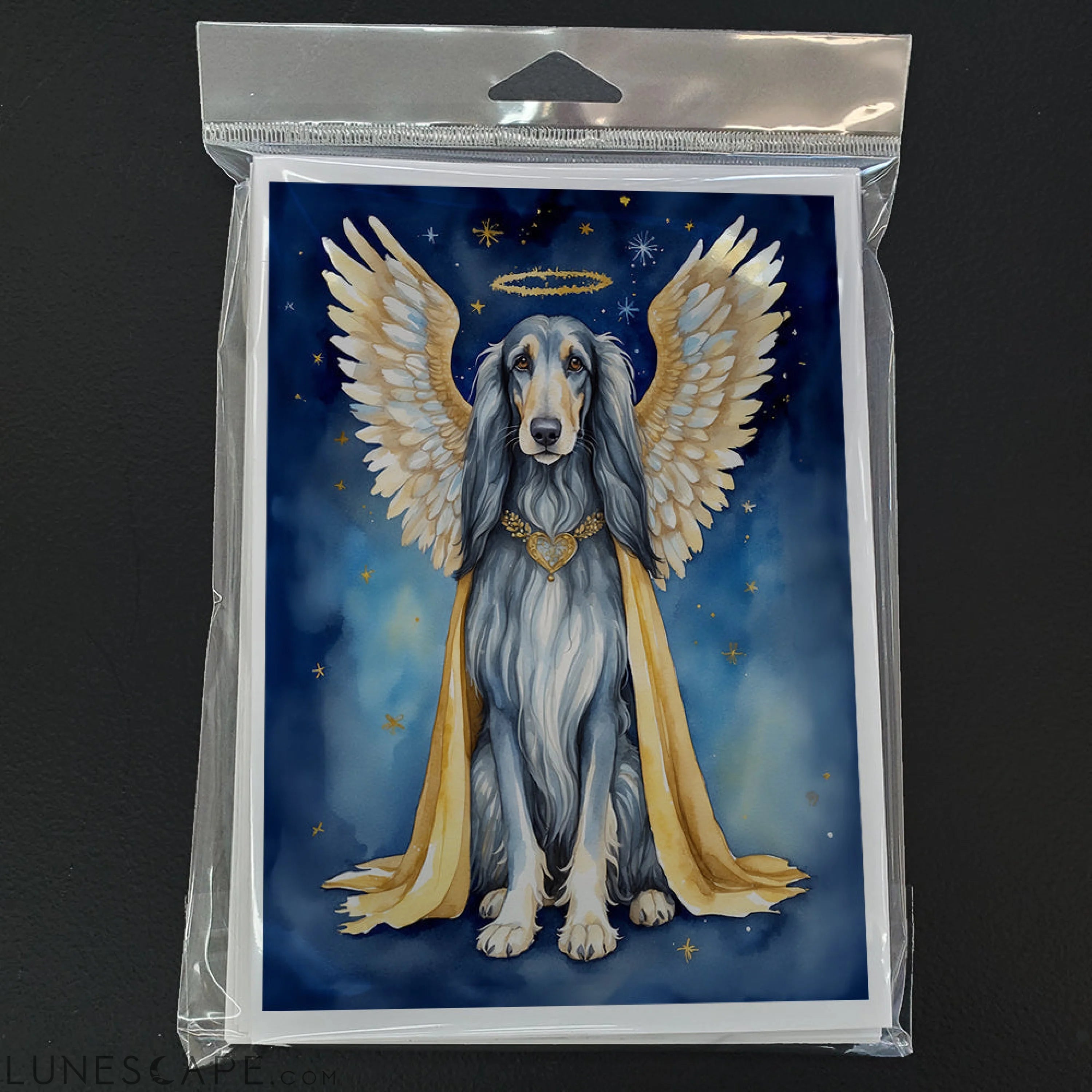 Afghan Hound My Angel Greeting Cards Pack of 8 LUNESCAPE