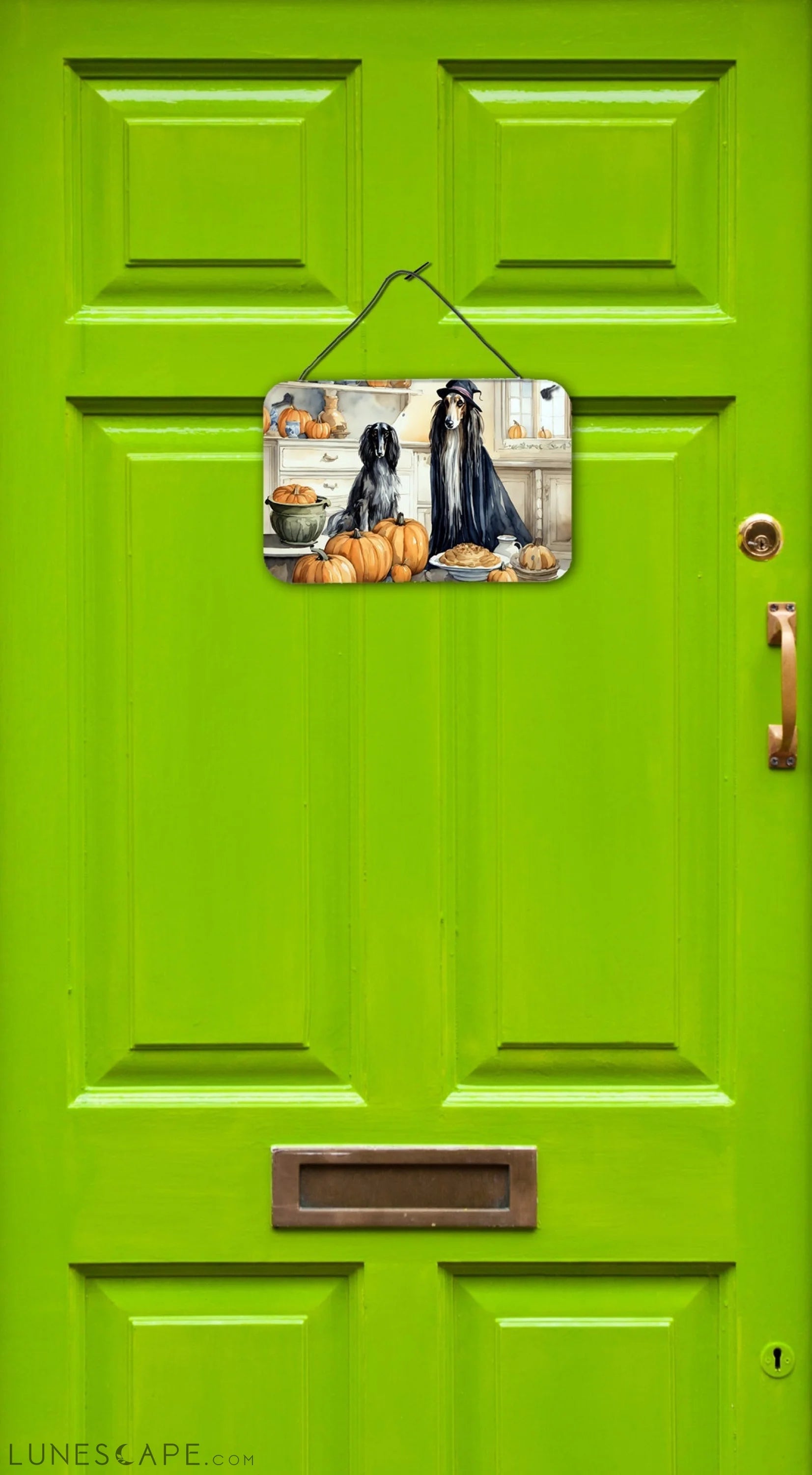 Afghan Hound Thanksgiving Fall Kitchen Pumpkins Wall or Door Hanging Prints LUNESCAPE