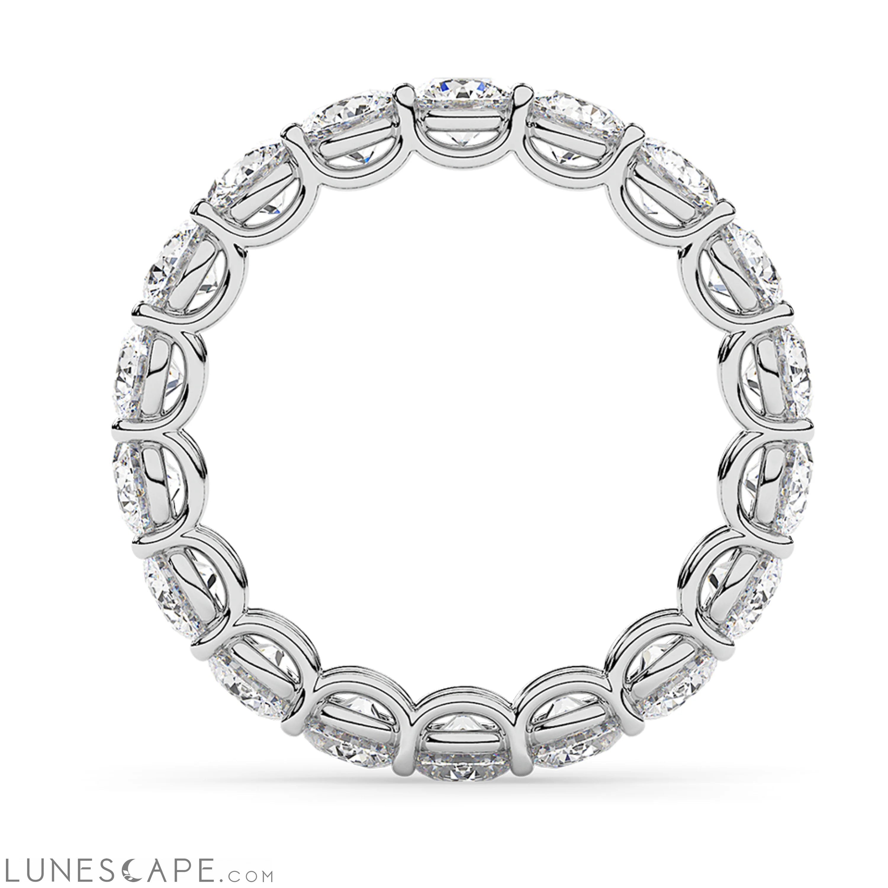 AGI Certified 2 CTW Round Lab Diamond Eternity Band 14K White Gold (F-Vs) LUNESCAPE