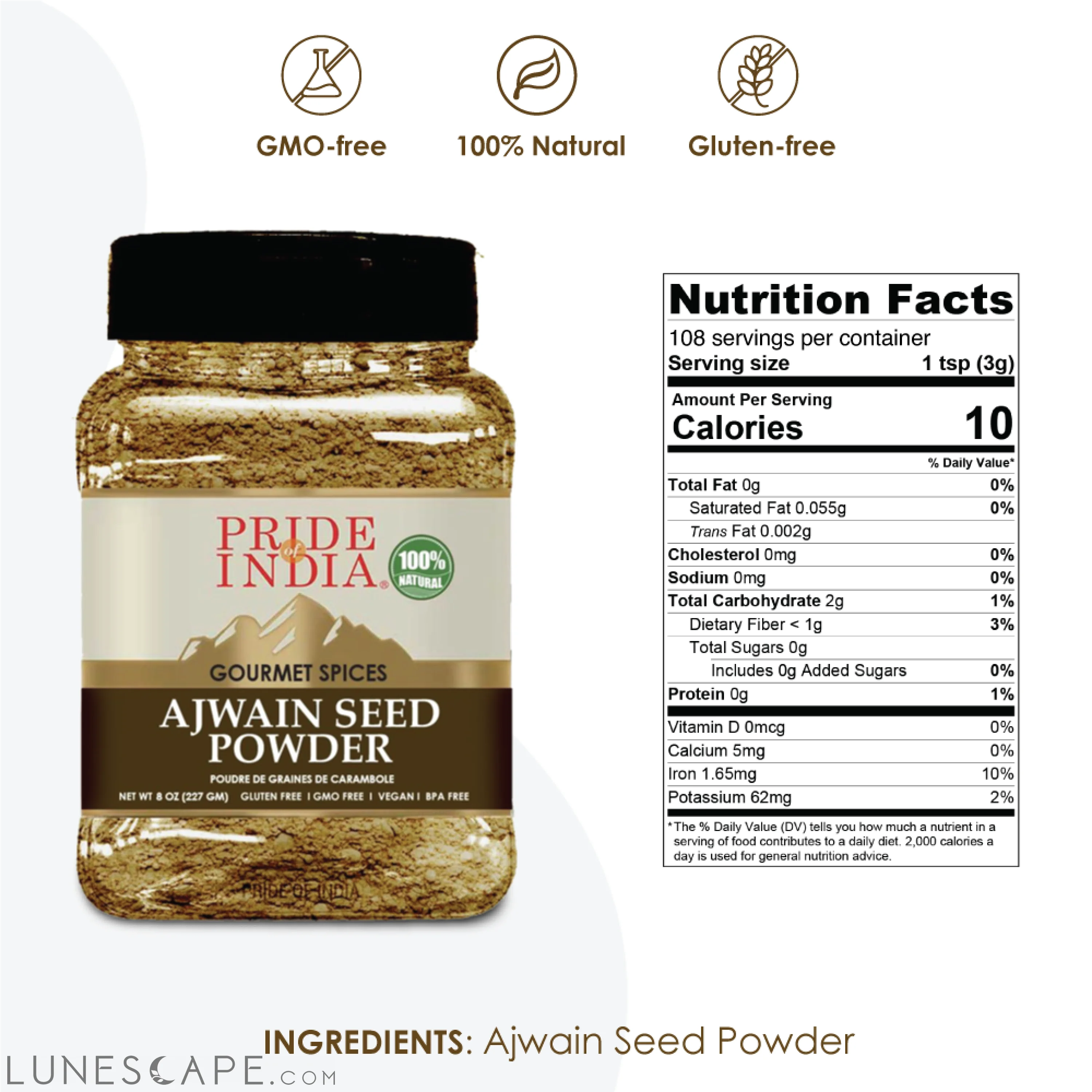 Ajwain Powder - 8 oz LUNESCAPE