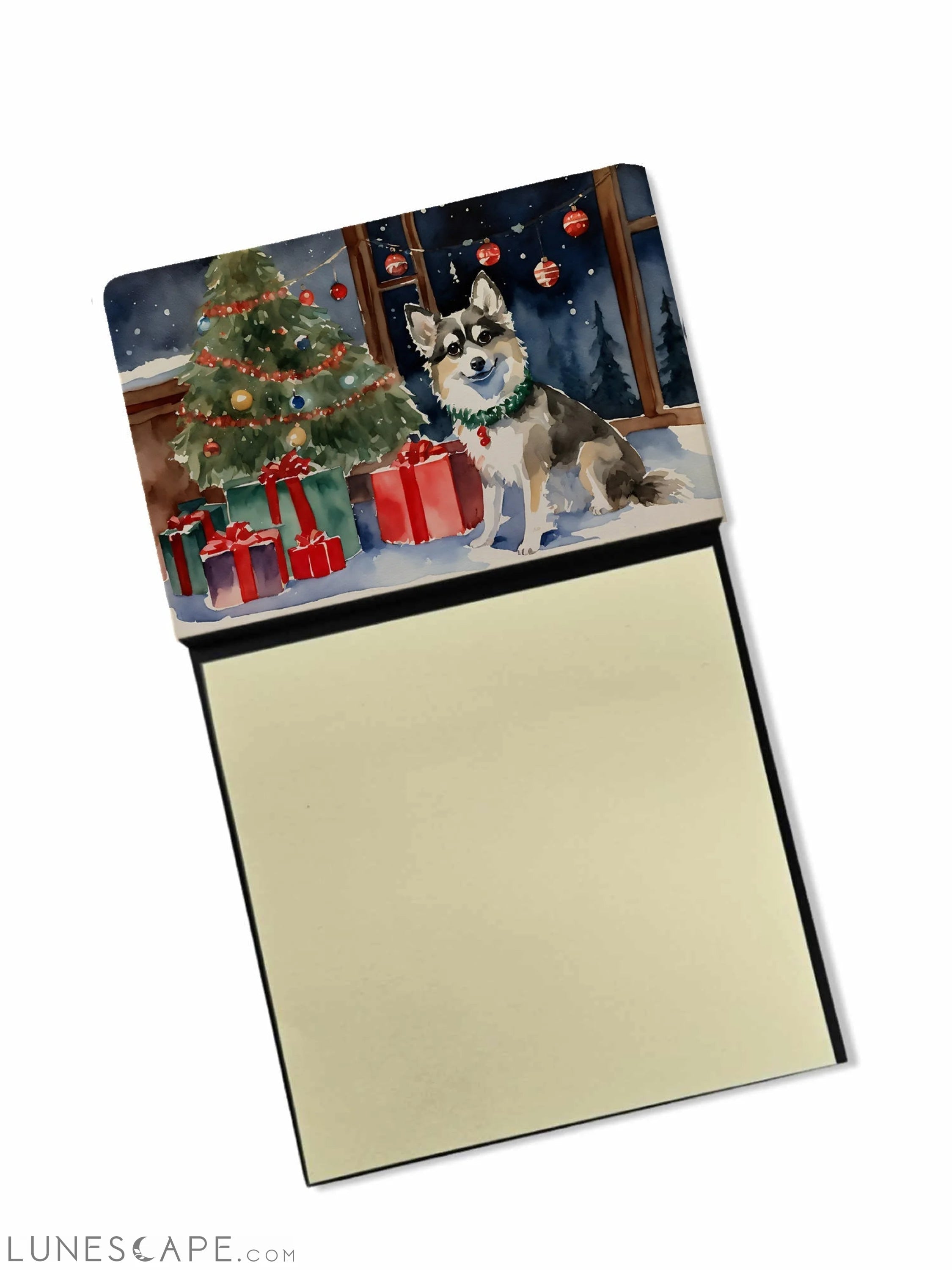 Alaskan Klee Kai Cozy Christmas Sticky Note Holder LUNESCAPE