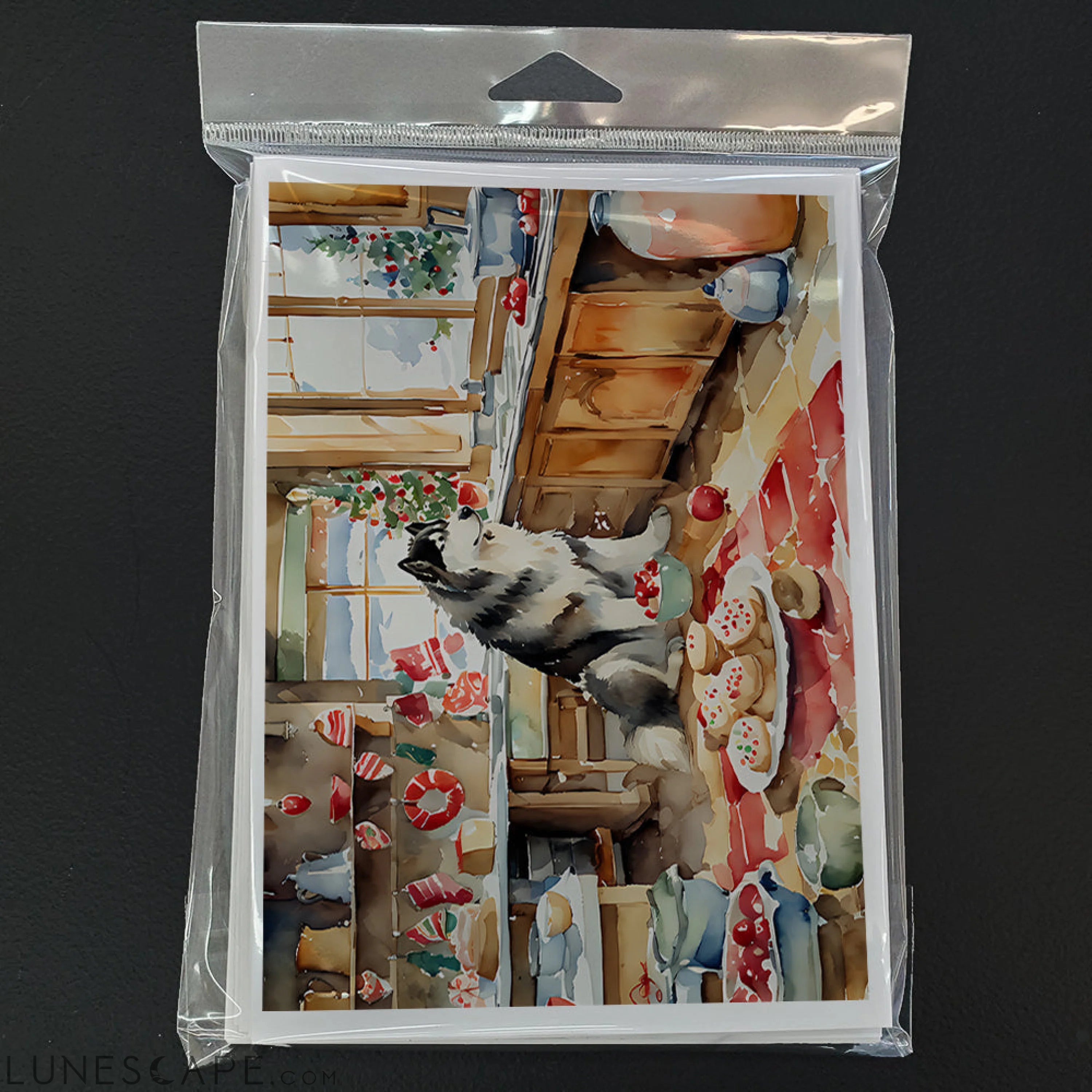 Alaskan Malamute Christmas Cookies Greeting Cards Pack of 8 LUNESCAPE