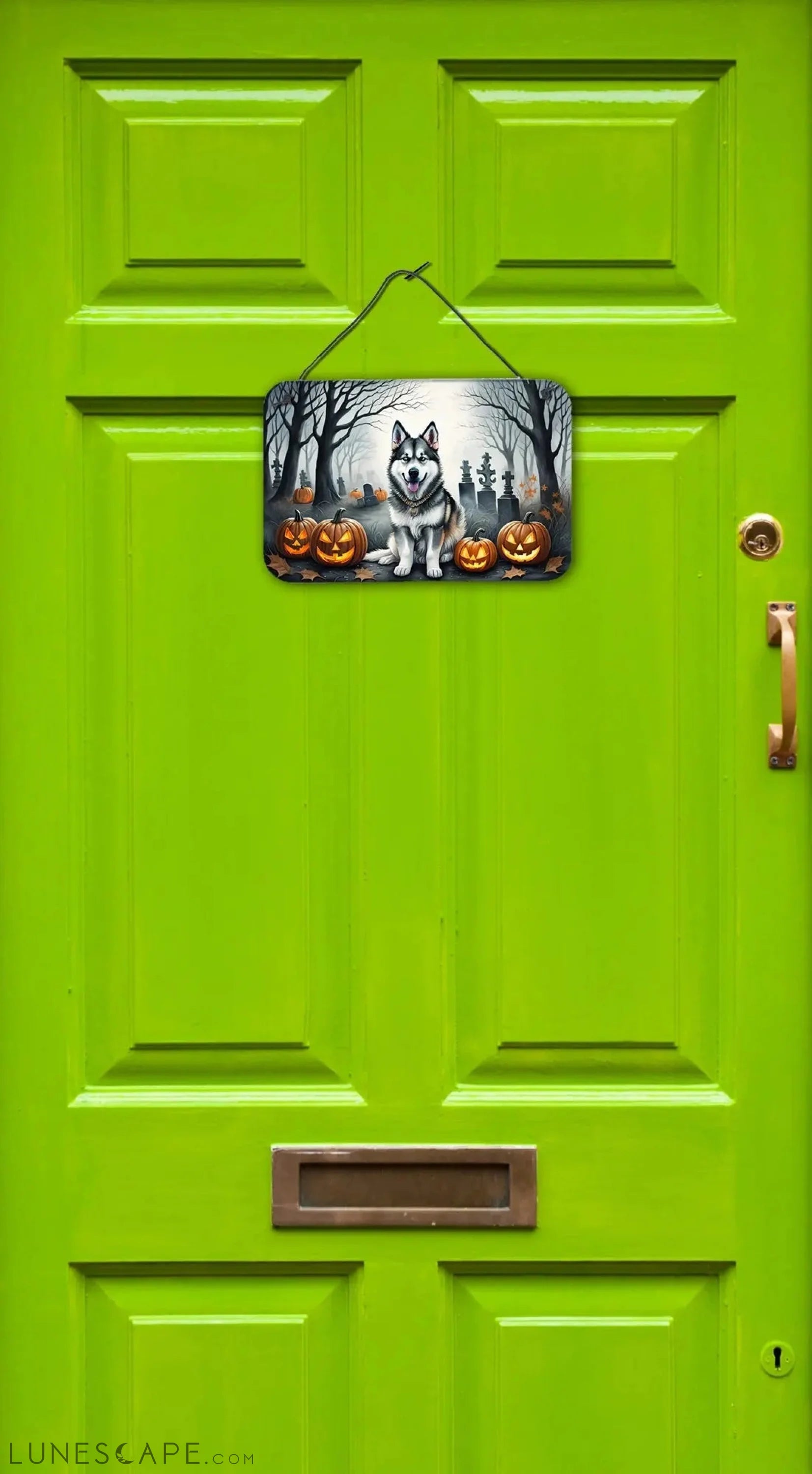 Alaskan Malamute Spooky Halloween Wall or Door Hanging Prints LUNESCAPE