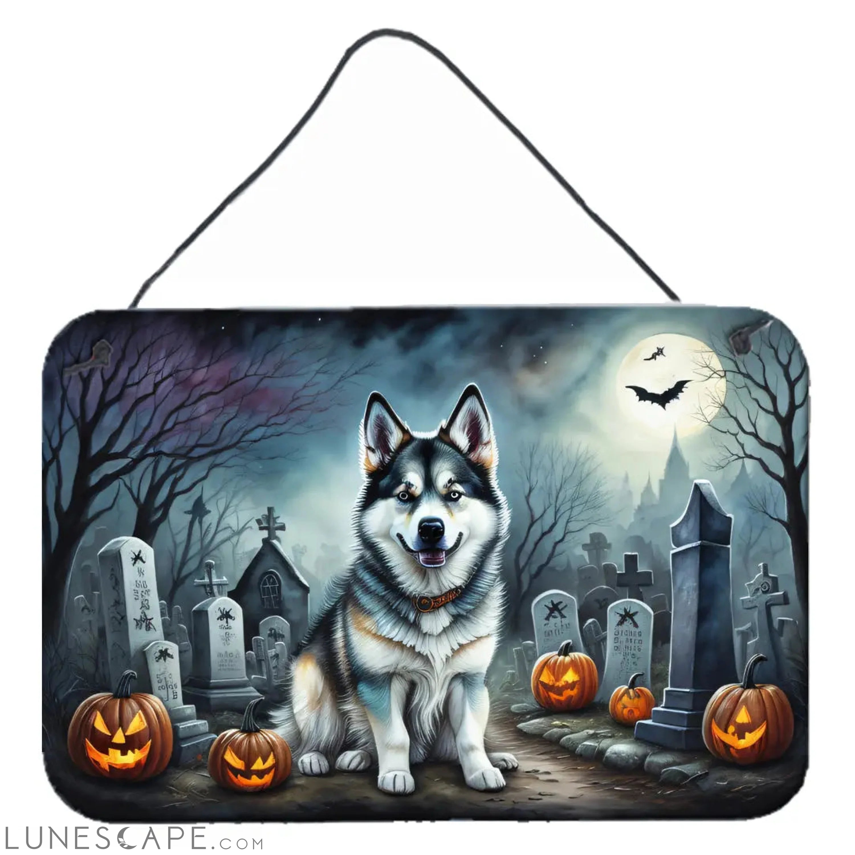 Alaskan Malamute Spooky Halloween Wall or Door Hanging Prints LUNESCAPE