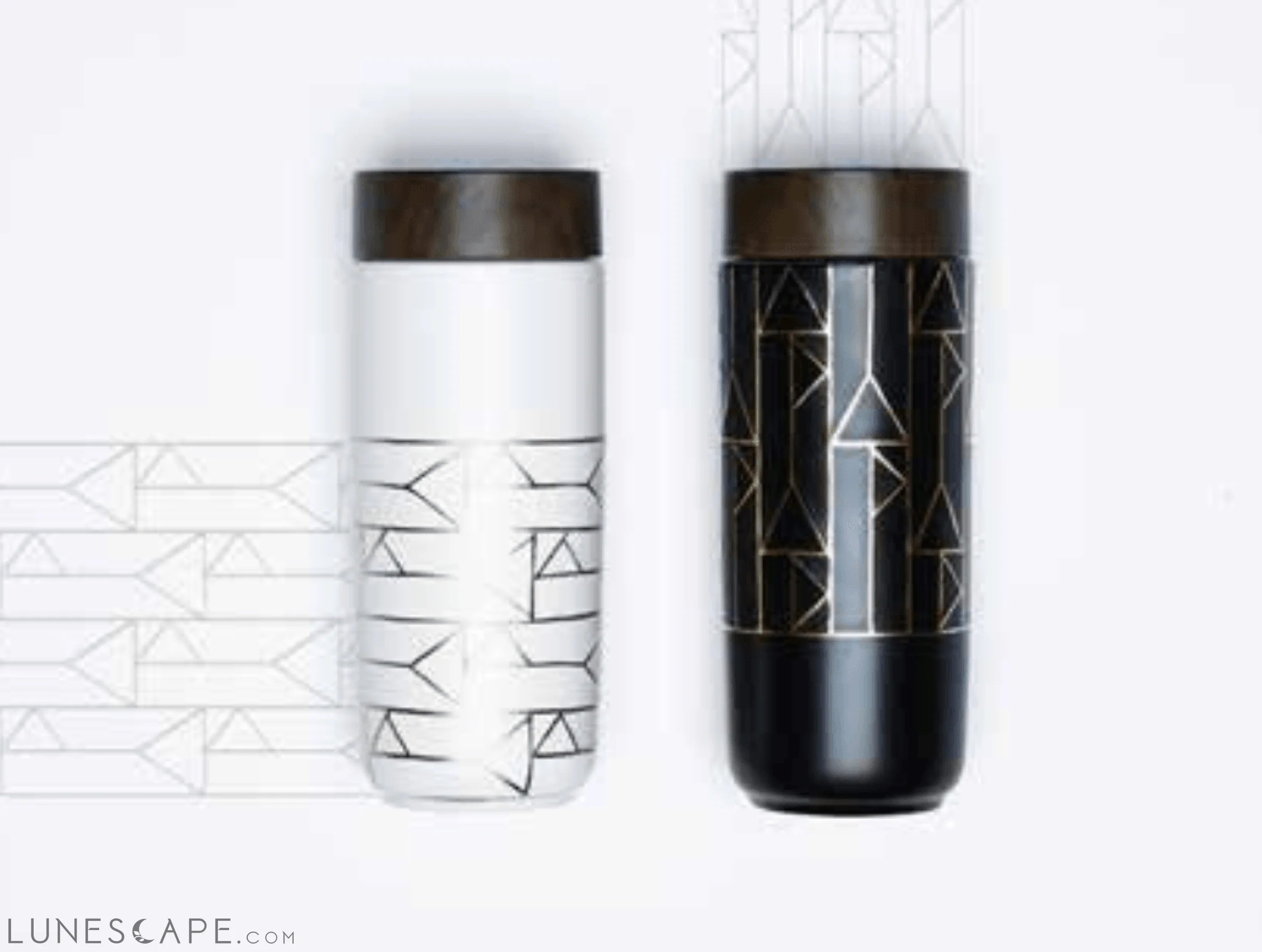 Alchemic Tourmaline Charged Travel Tumbler - Black / Gold Horizontal LUNESCAPE