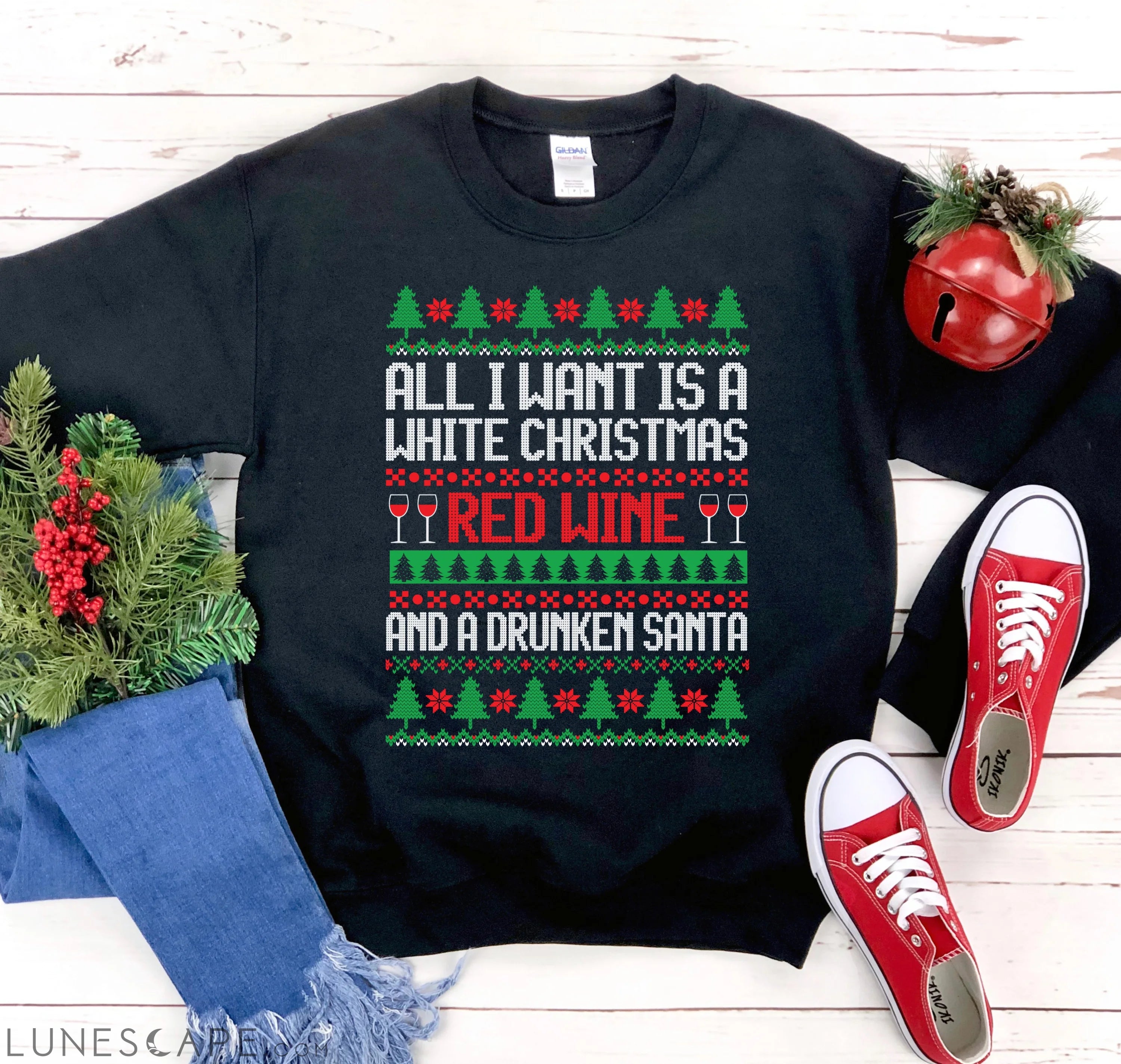 All I Want is a White Christmas Sweatshirt LUNESCAPE