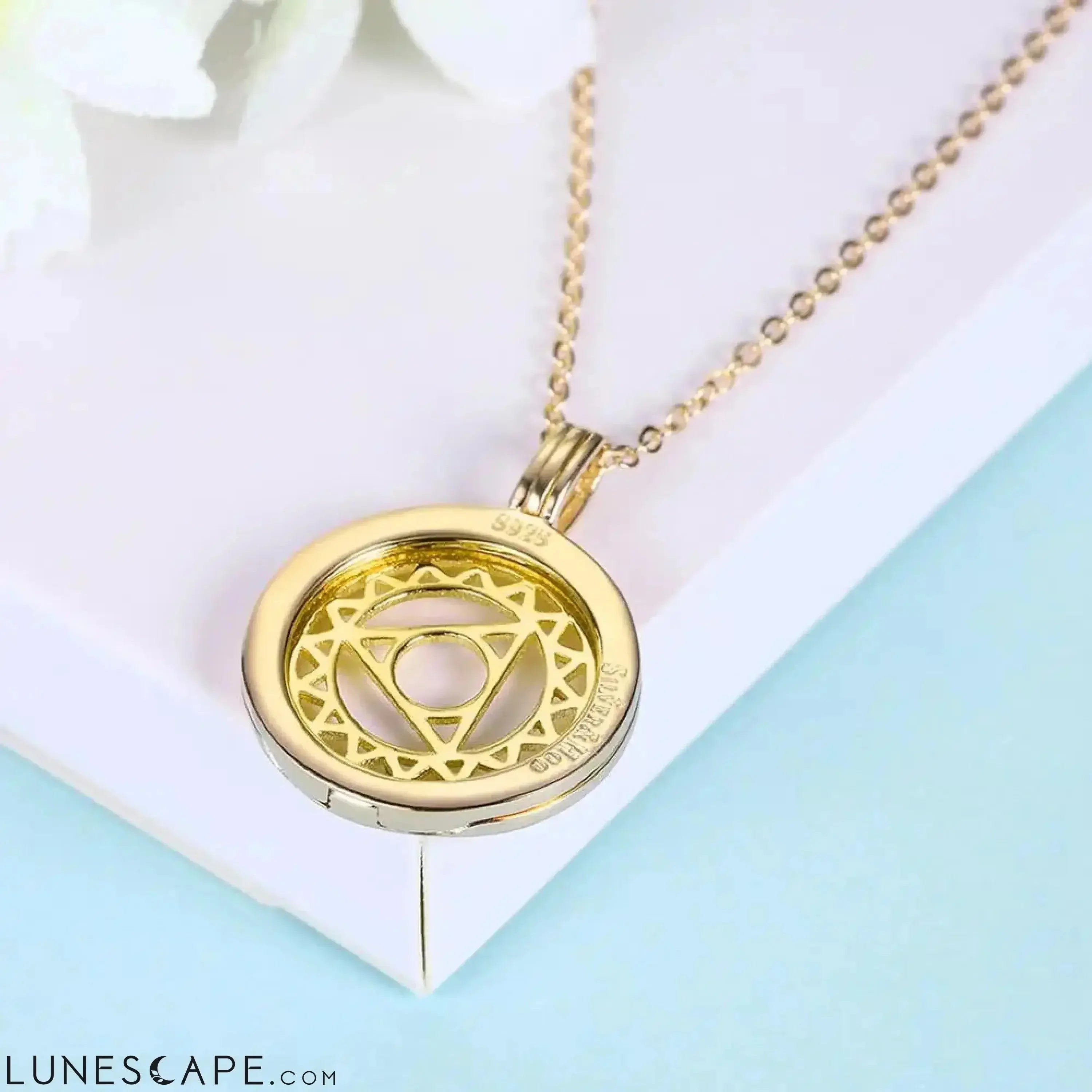 All-Seeing Eye Swarovski Crystal Pendant - Gold LUNESCAPE