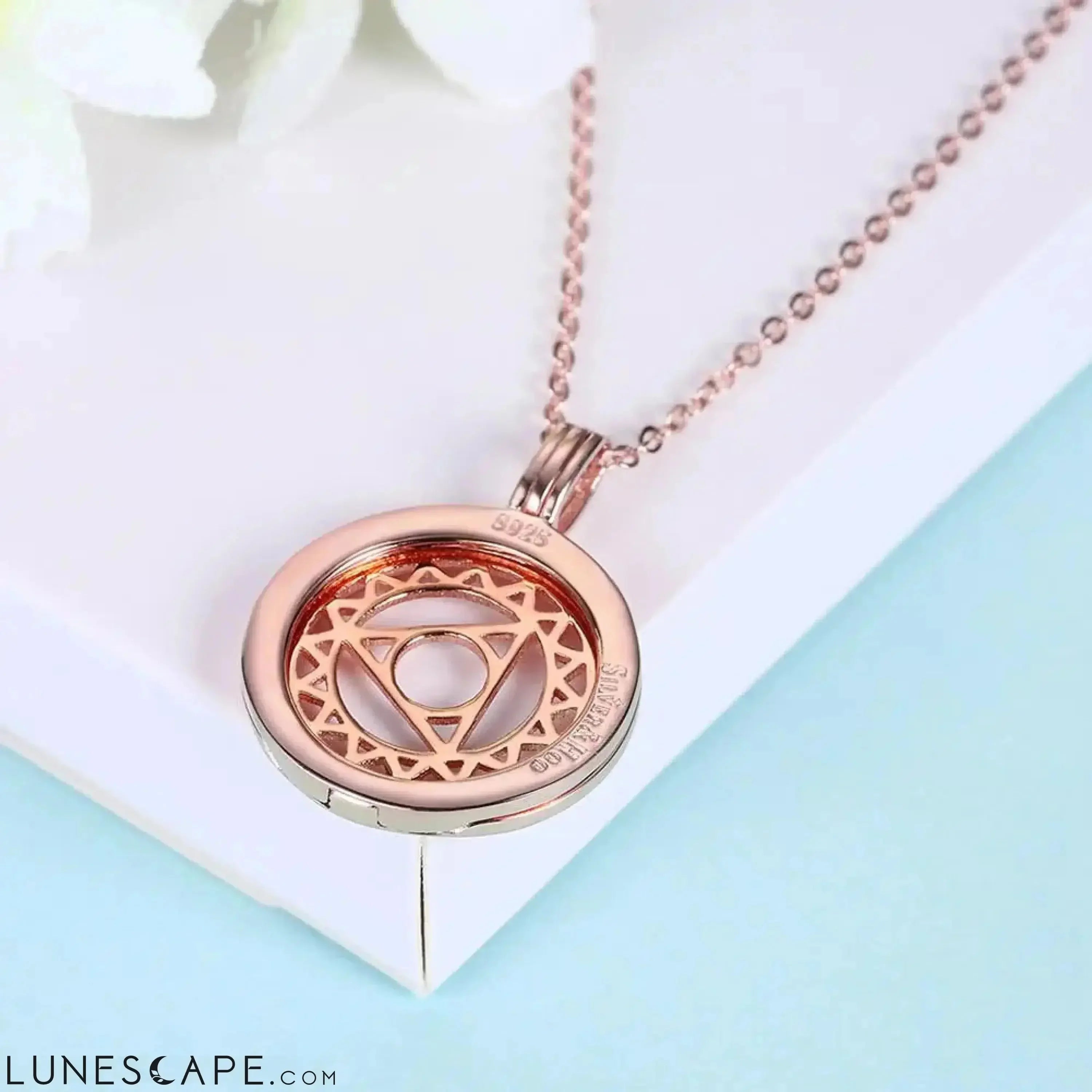 All-Seeing Eye Swarovski Crystal Pendant - Rose Gold LUNESCAPE