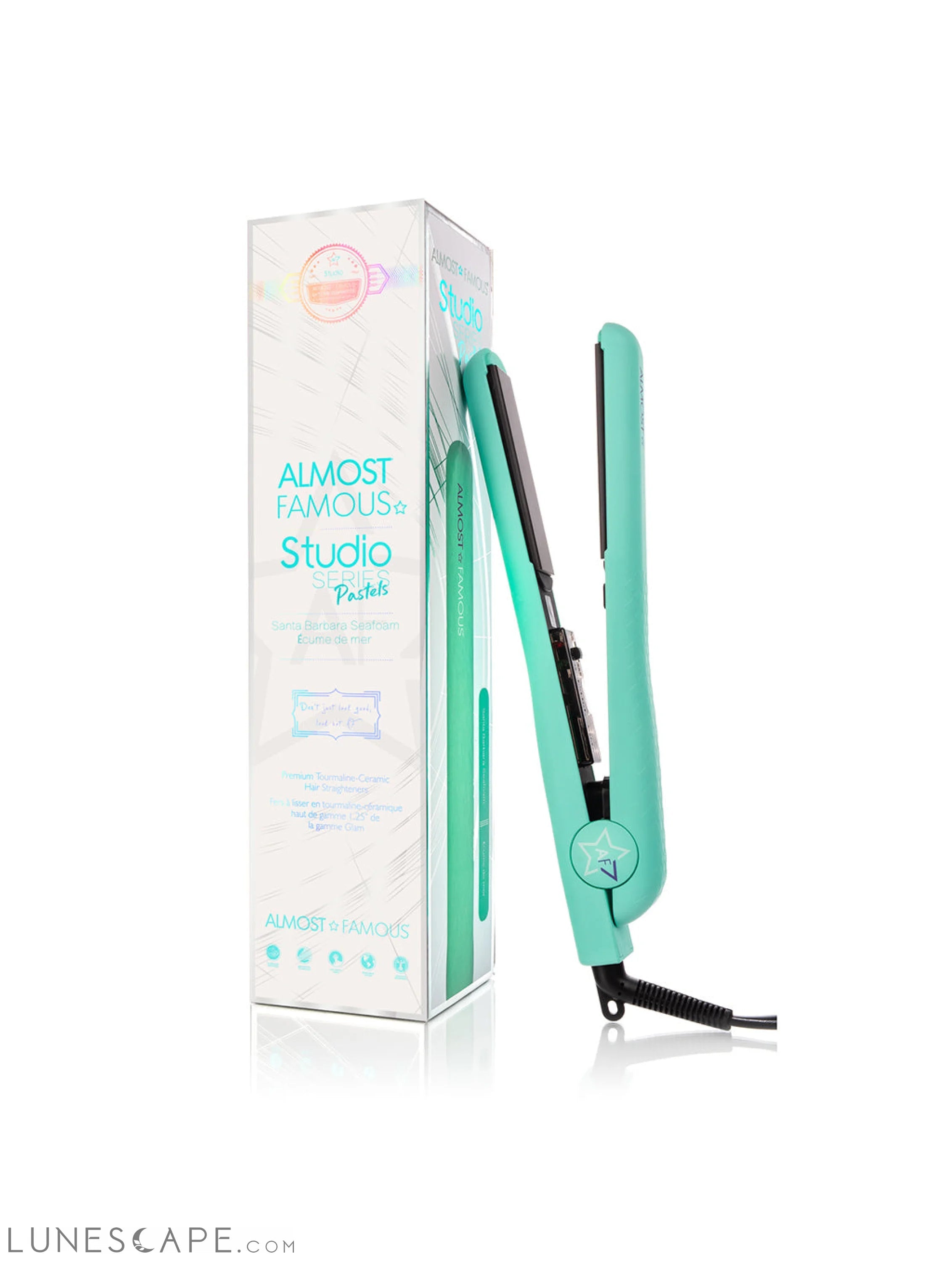 Almost Famous 1.25" Studio Series Flat Iron with Luxe Gemstone Plates LUNESCAPE