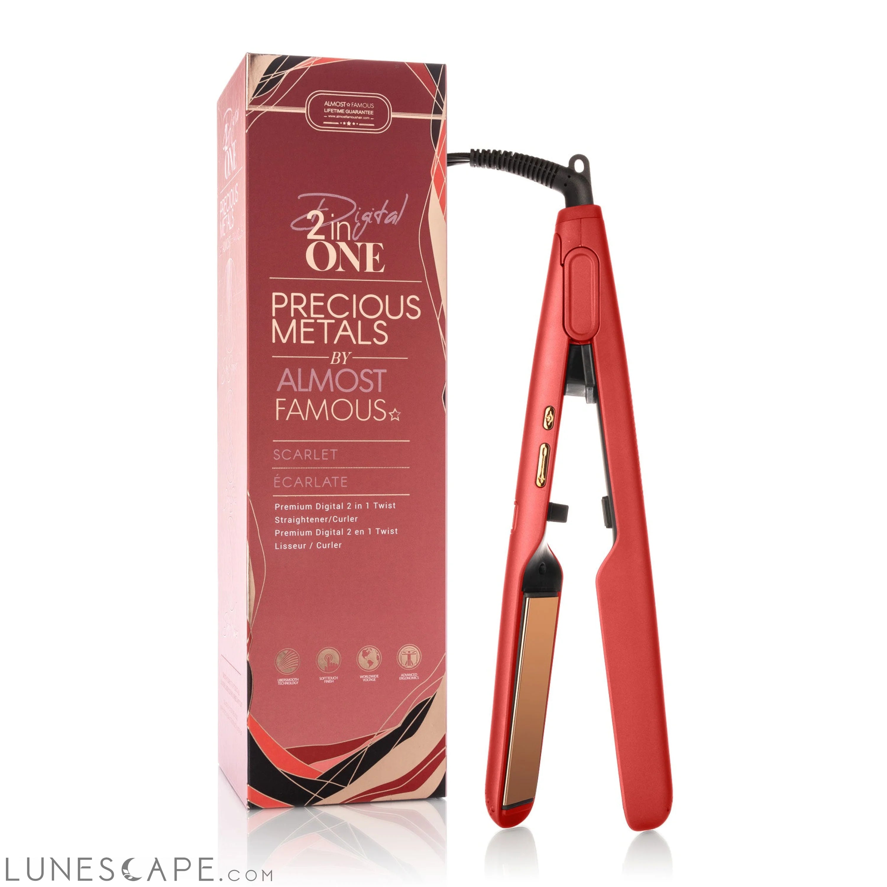 Almost Famous Digital 2inONE Twist Flat Iron with RG Titanium Plates LUNESCAPE