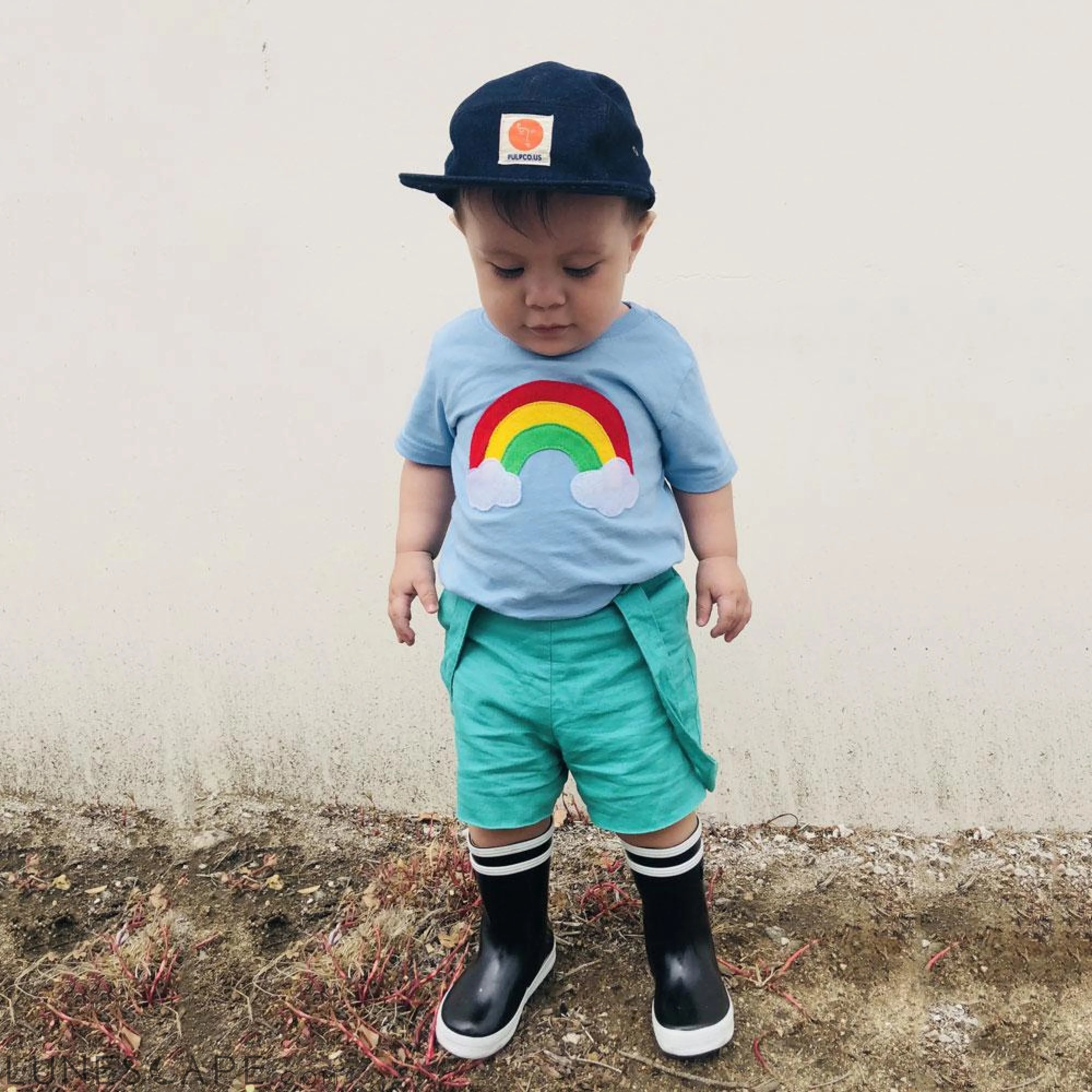 Aloha Rainbow - Kids Baby Blue Shirt – Boys or Girls LUNESCAPE