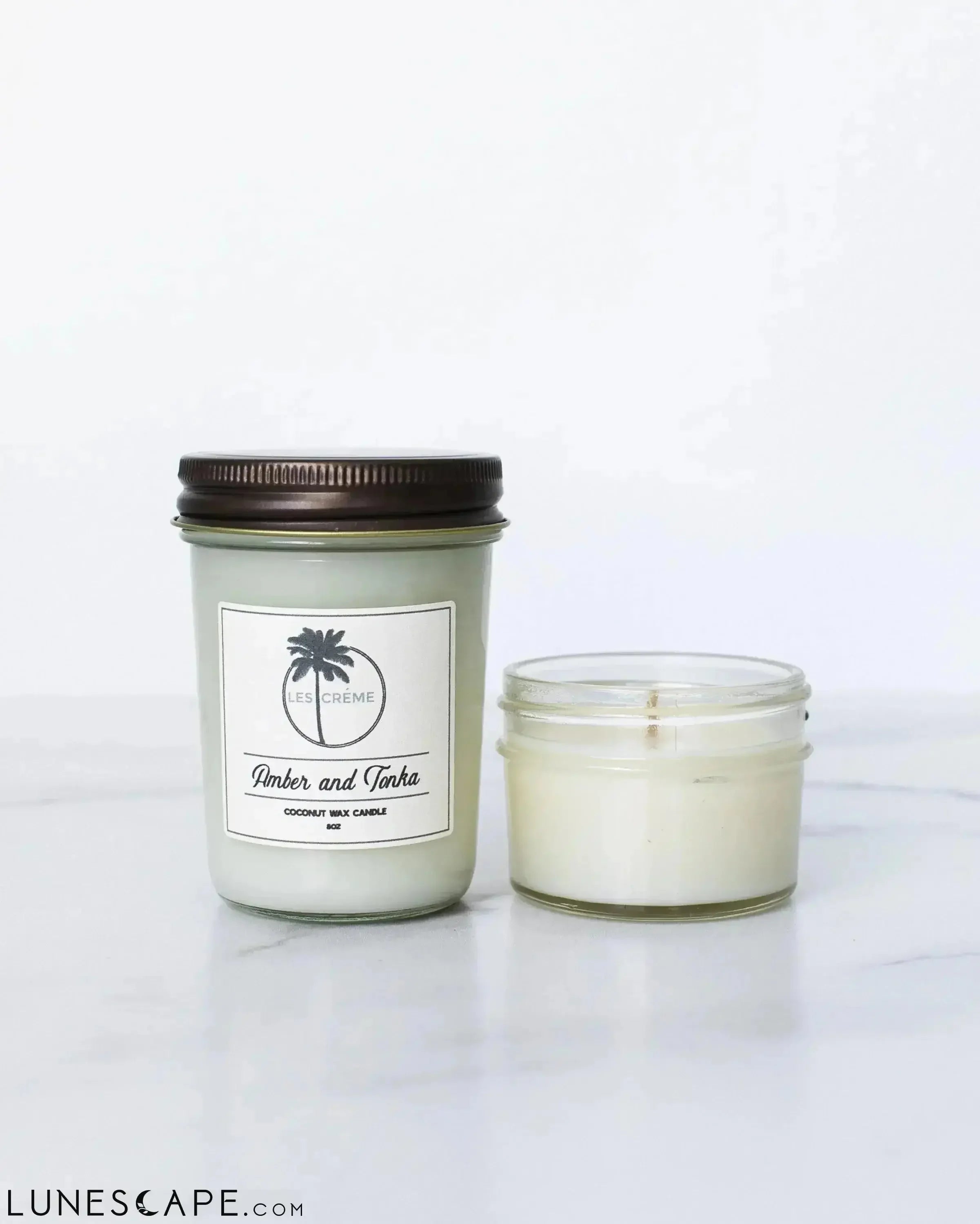 Amber + Tonka Scent Coconut Wax Candle LUNESCAPE