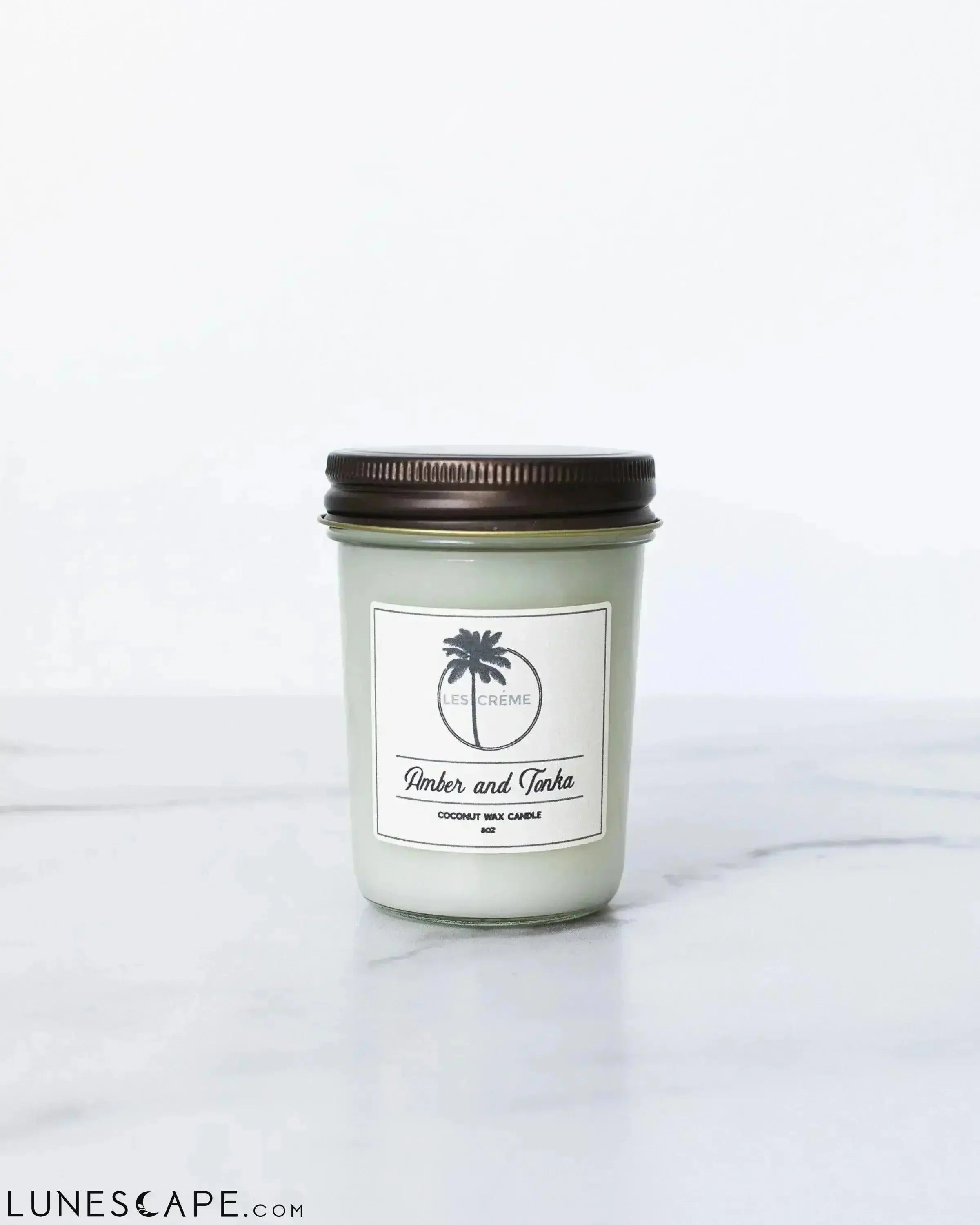 Amber + Tonka Scent Coconut Wax Candle LUNESCAPE